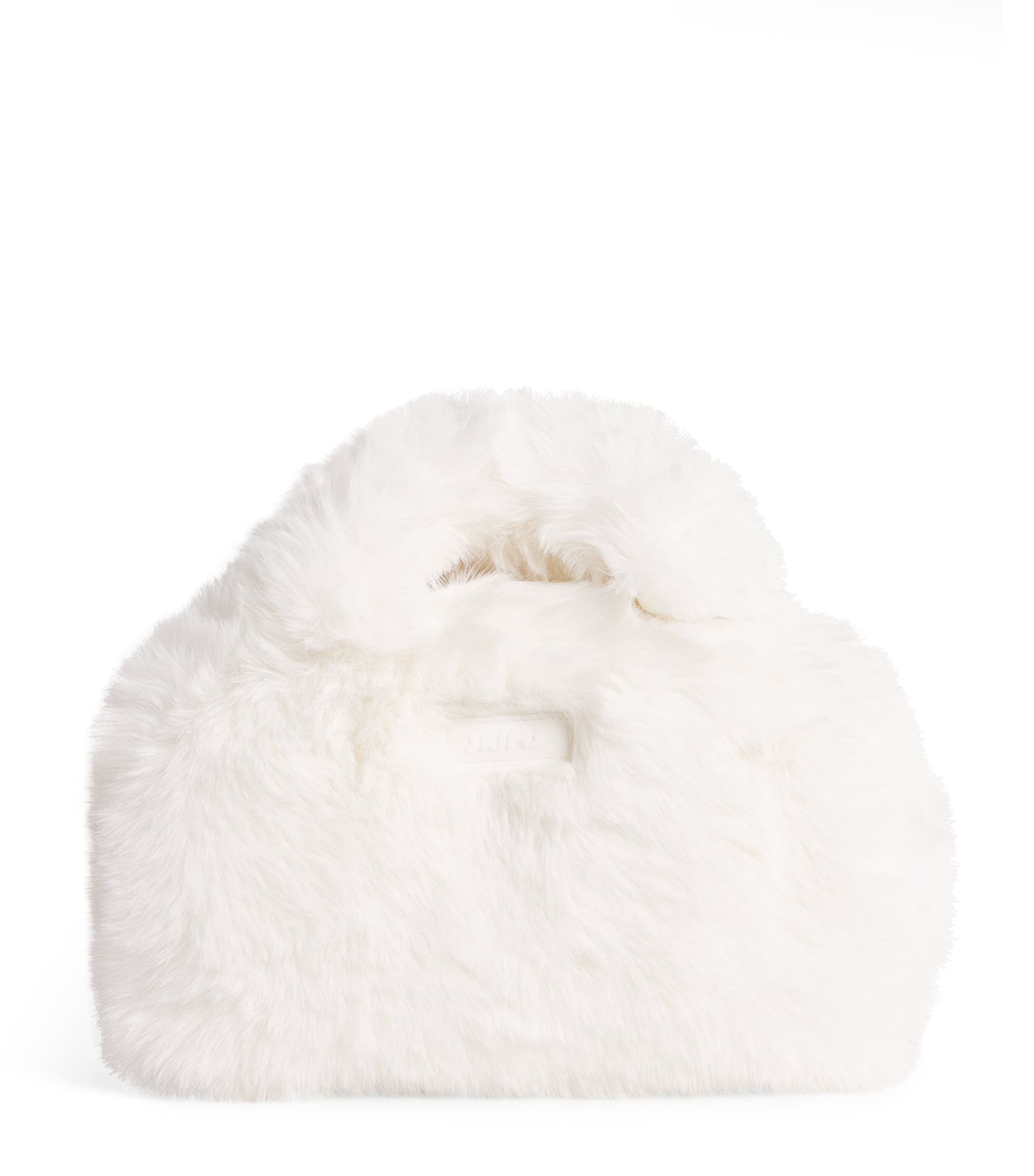 Skims Mini Faux Fur Handbag In White