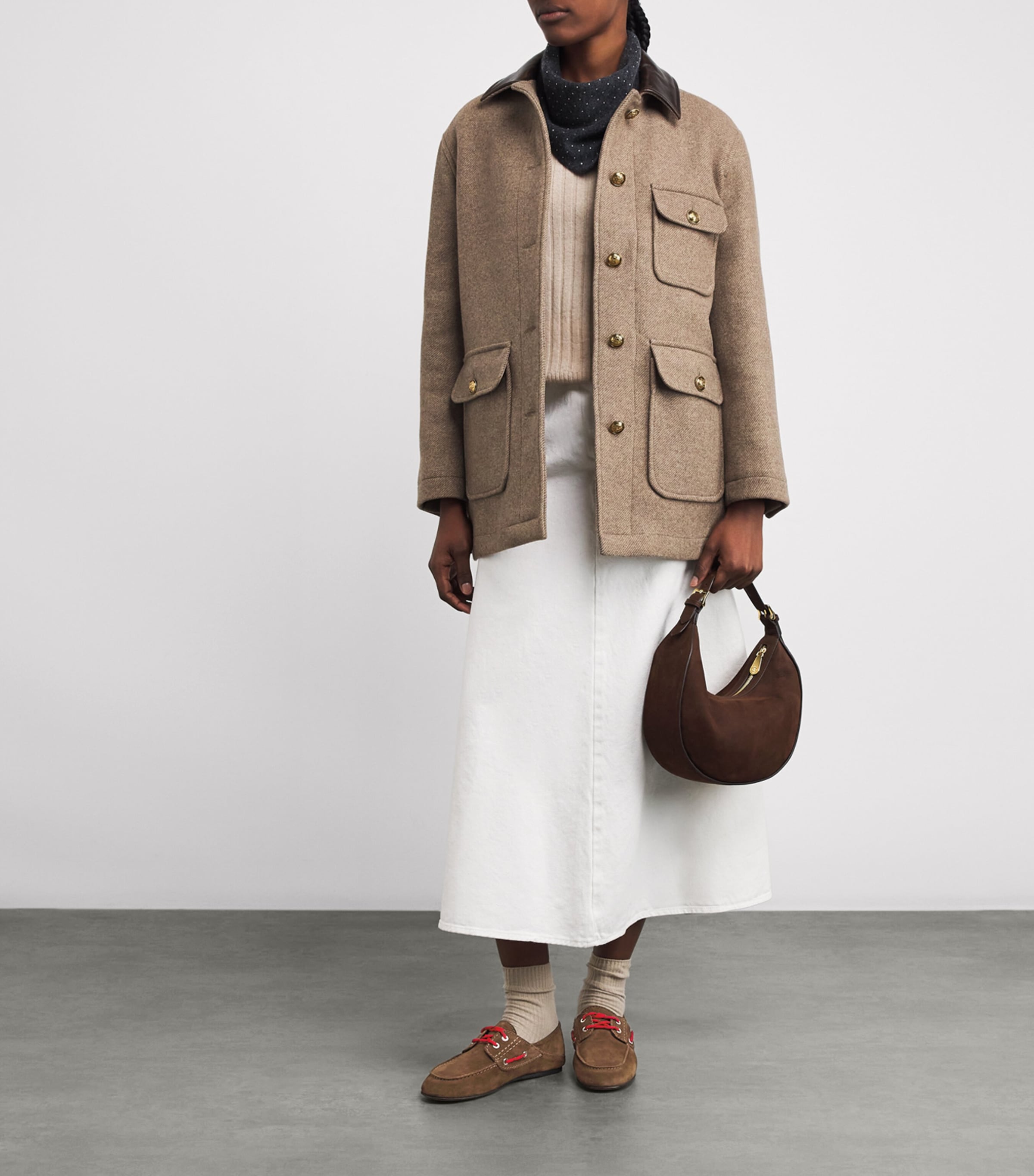 Suede Boat Shoes BROWN Image 6