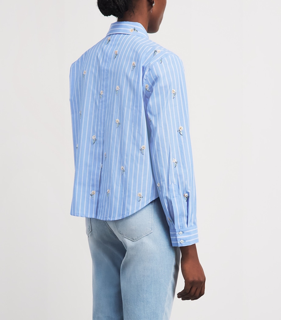 L'Agence Womens Sequinned Stripe Cosette Shirt Blu Strpe/squin Flwr Image 5