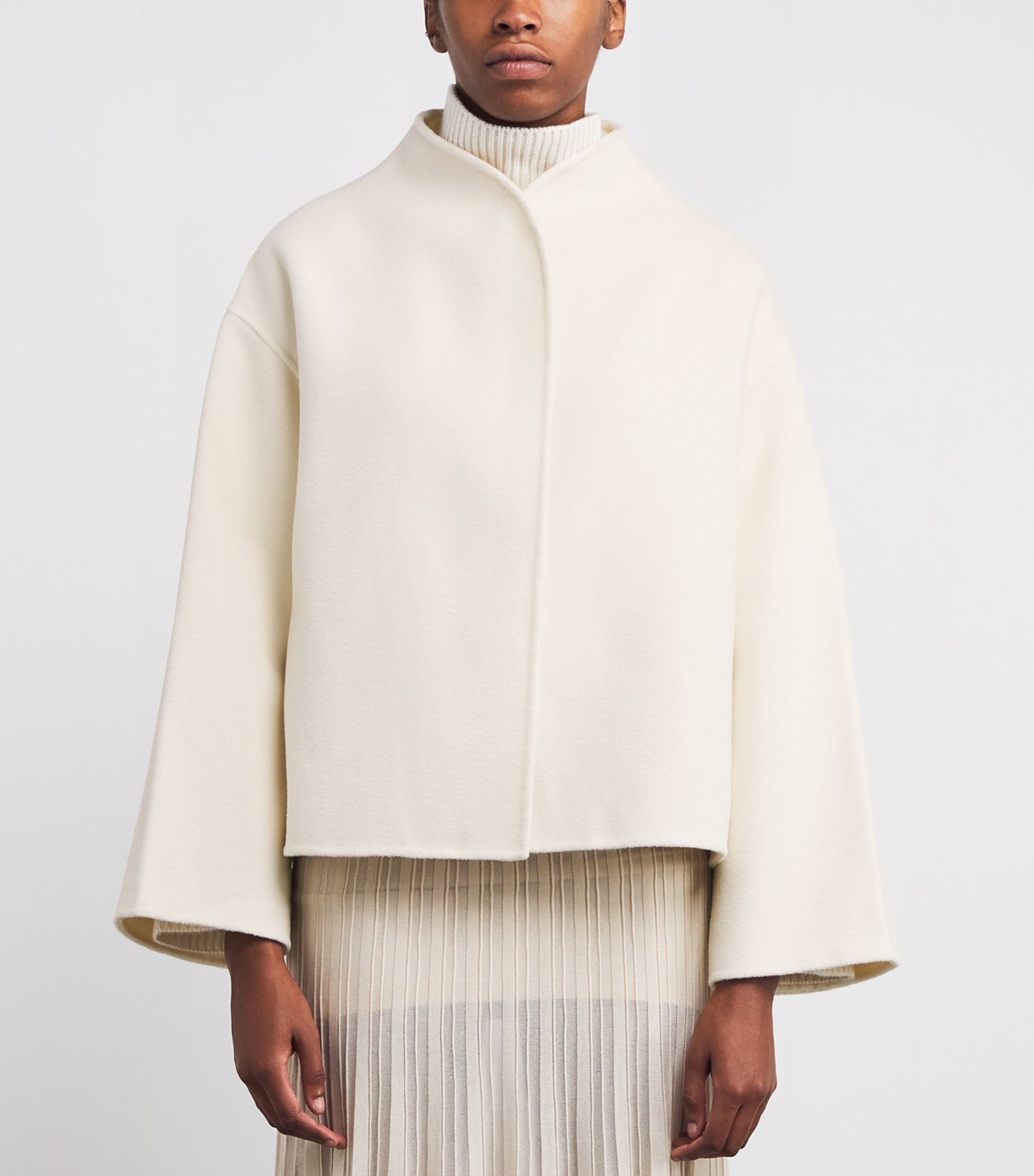 Wool-Cashmere Short Jacket FEATHER WHITE Image 3