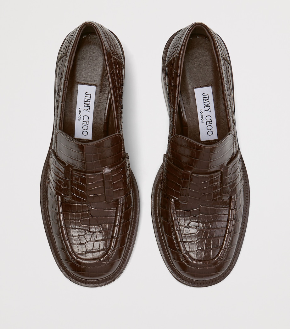 Tylor 60 Leather Heeled Loafers CHOCOLATE Image 2