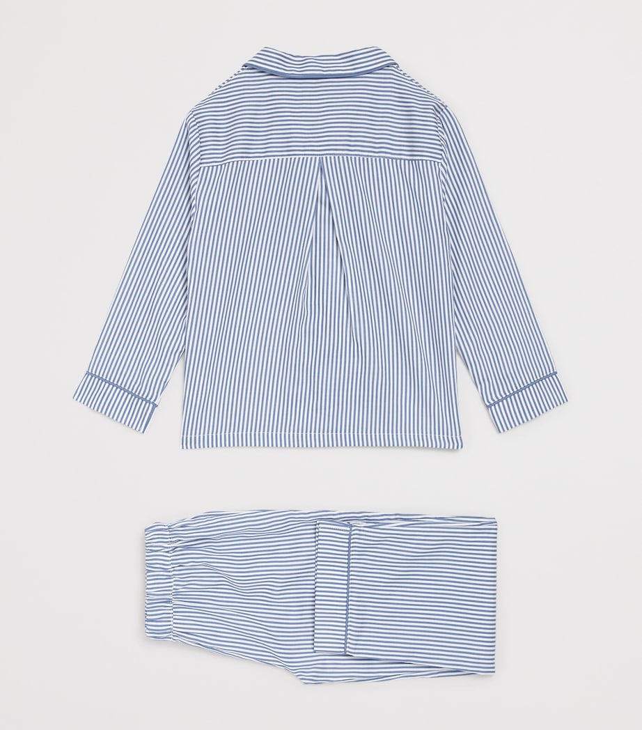 Harrods Cotton Stripe Pyjamas (2-8 Years) Blue Image 2