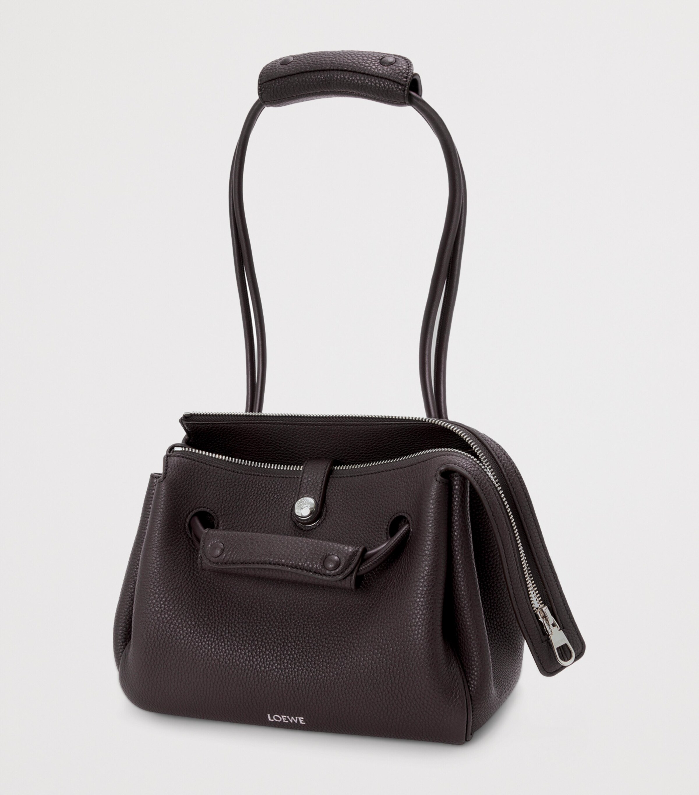 LOEWE Small Calfskin Madrid Shoulder Bag Dark Ebony Image 3