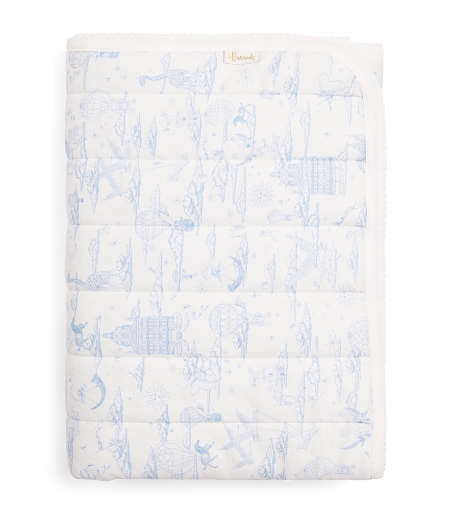 Cotton Jersey Balloon Blanket (100cm x 107cm) BLUE Image 1