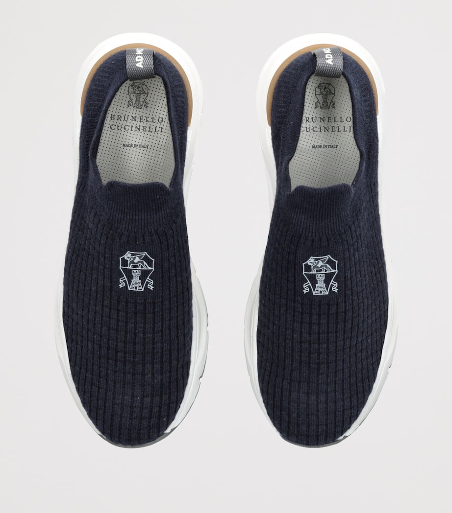 Knitted Slip-On Sneakers NAVY Image 4