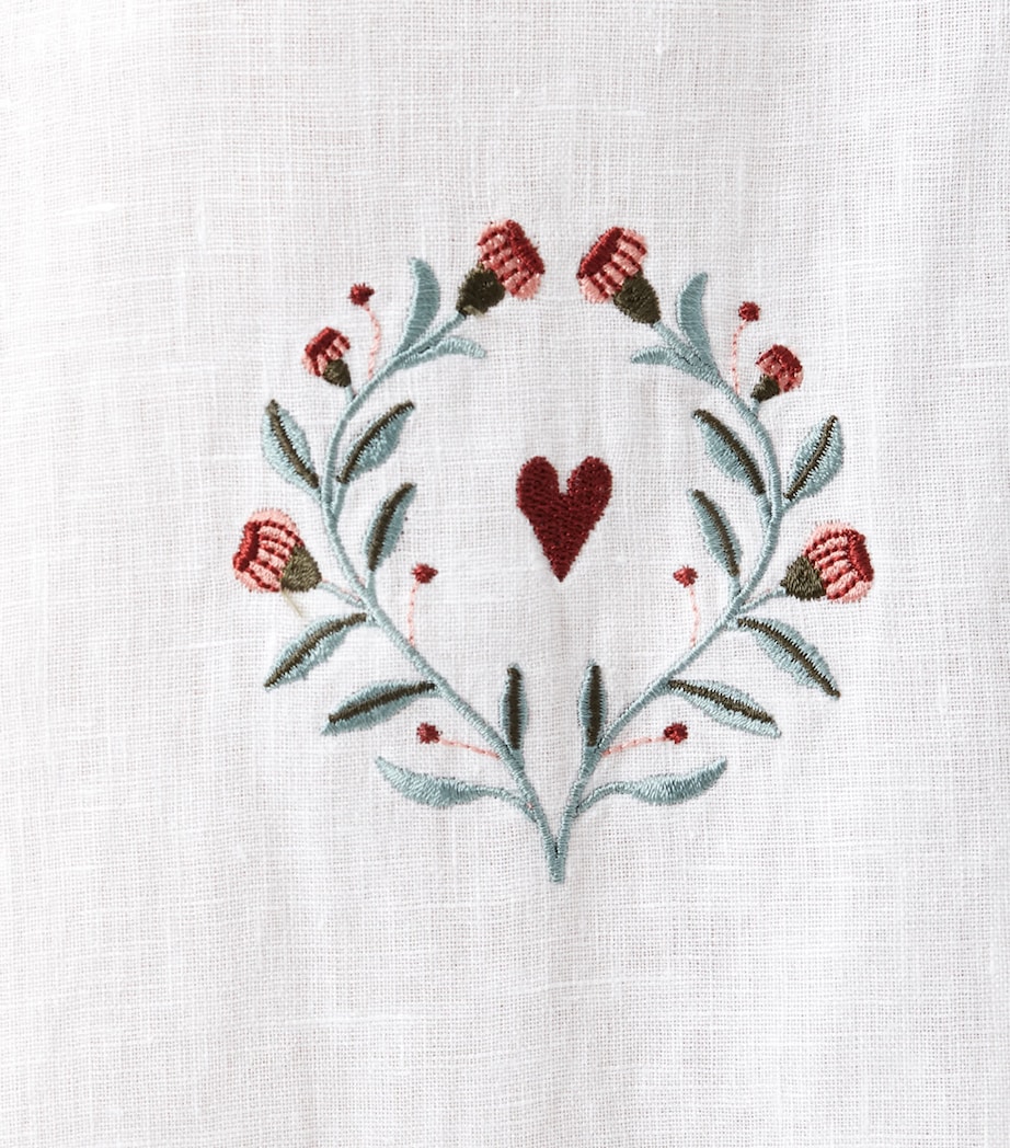 AllSaints Mens Linen Embroidered Deck Shirt Ecru Image 5