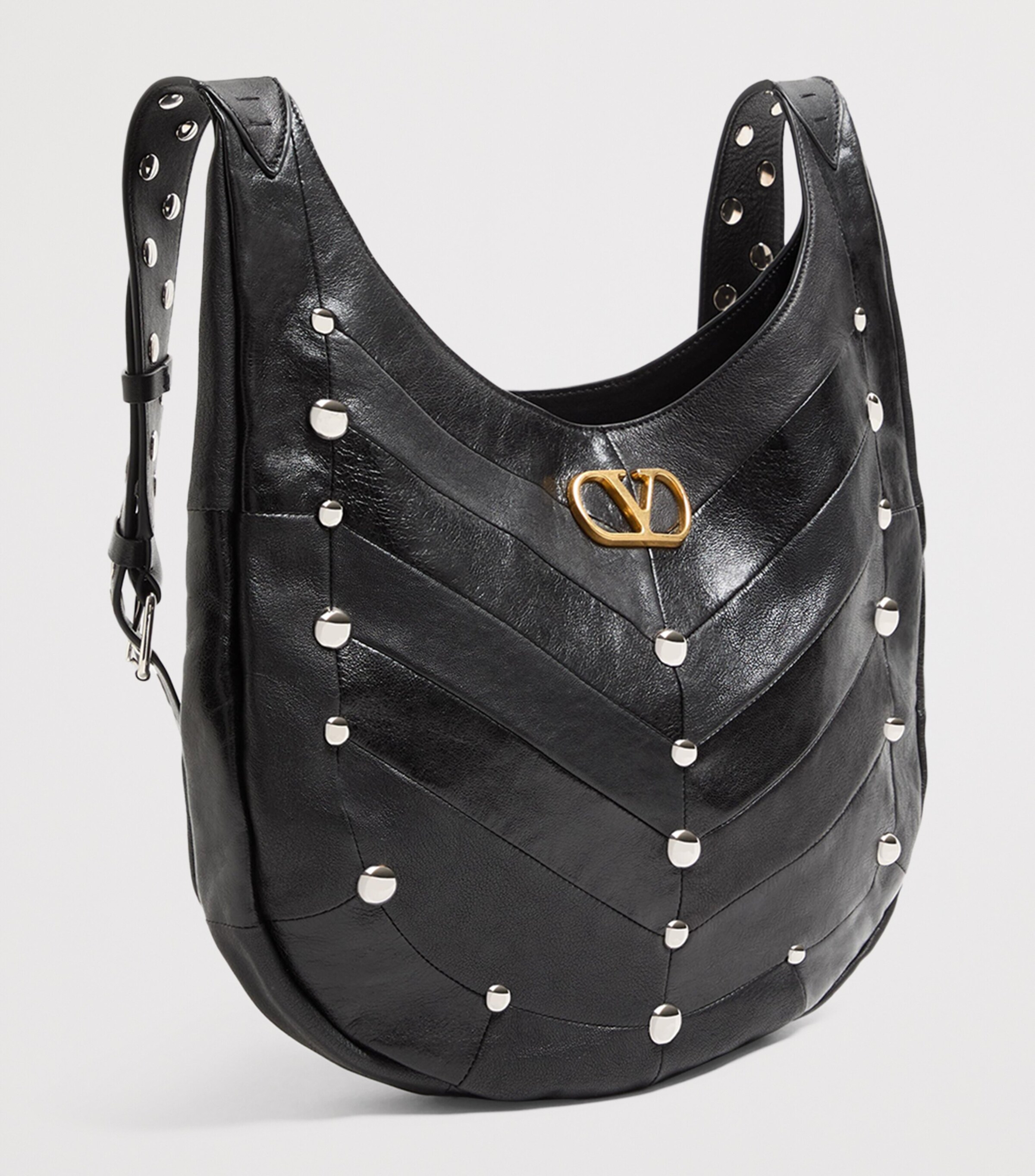 Valentino Garavani Womens Medium Leather Hoboho Shoulder Bag Image 3