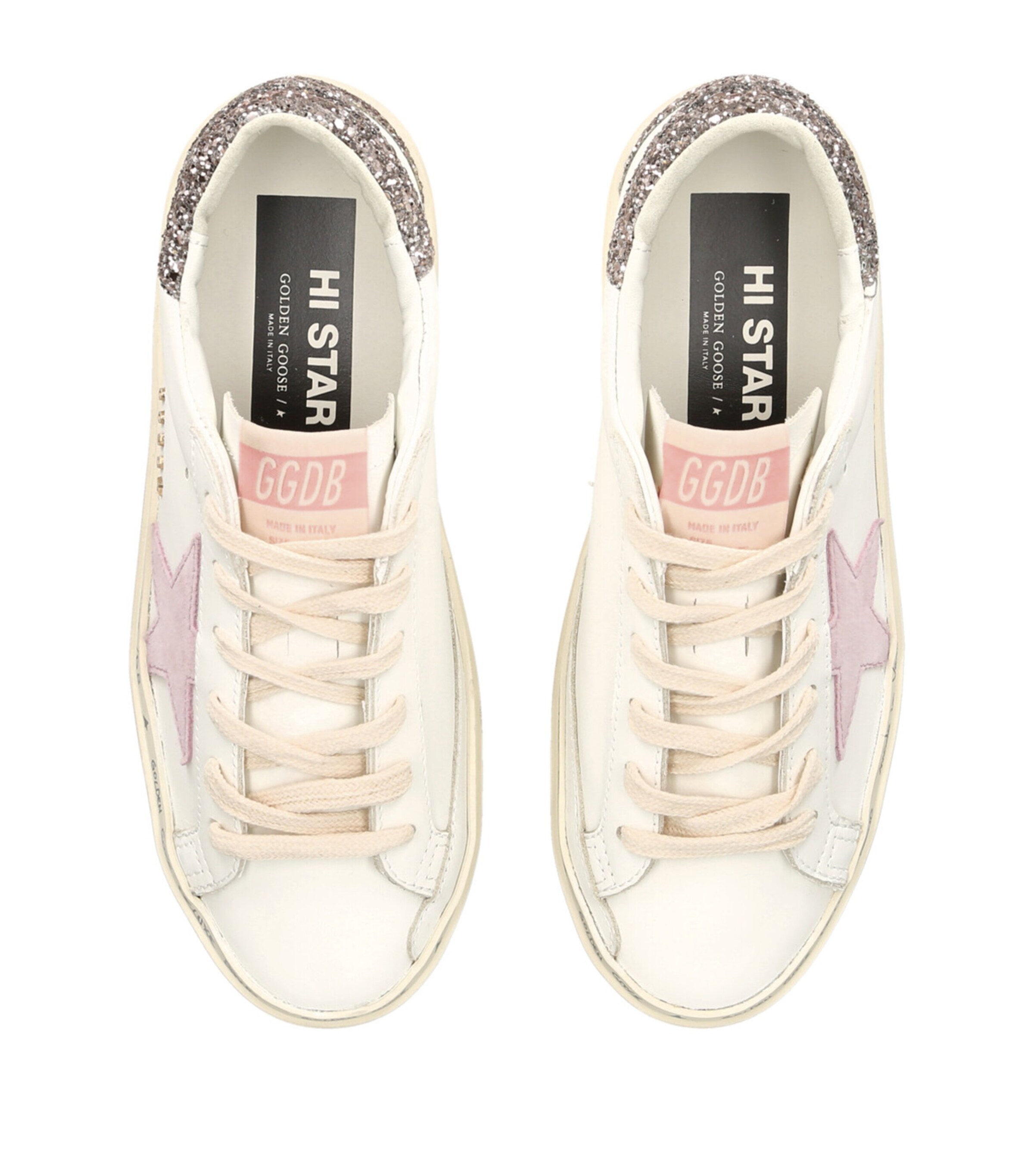 Golden Goose Leather Hi Star Sneakers White/comb Image 4