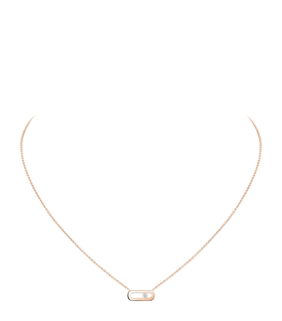 Messika Move Uno Pink Gold and Diamond Necklace (0.02ct) Pink Gold Image 1