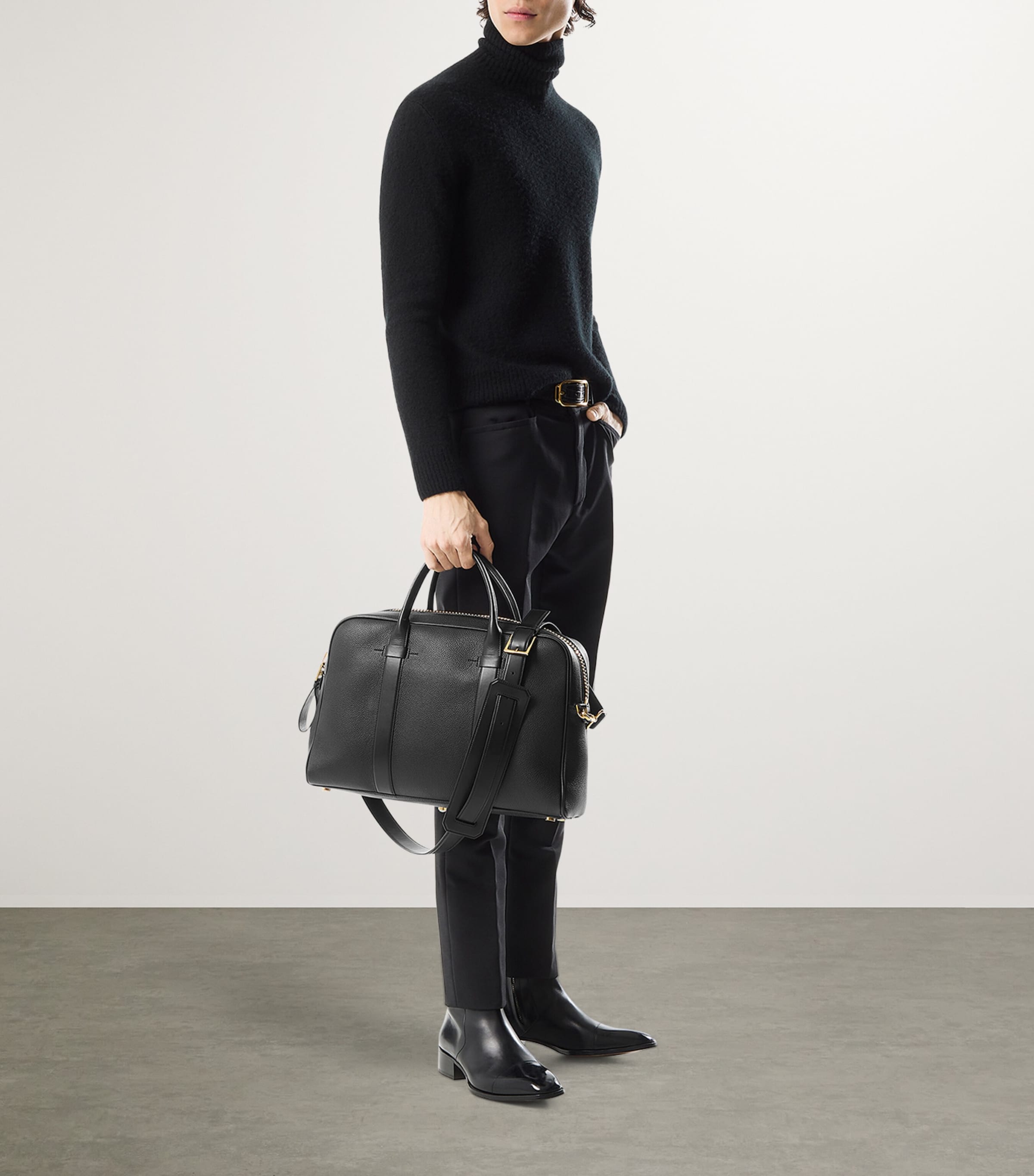 TOM FORD Black Leather Buckley Briefcase | Harrods US