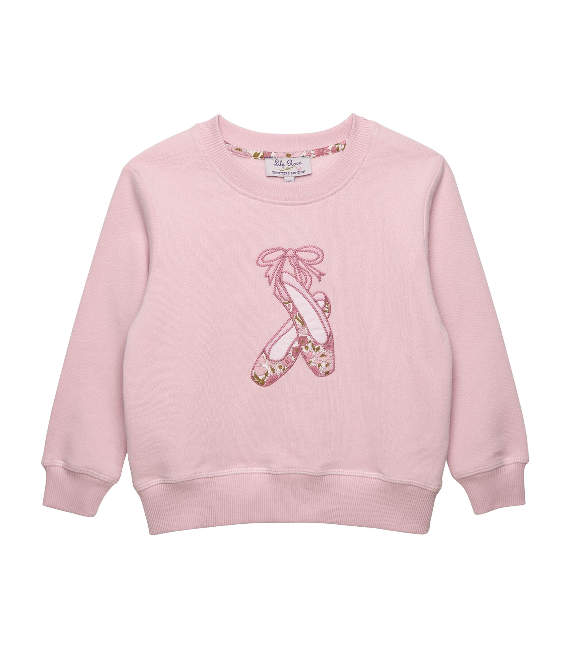 Trotters Ballet Shoes Embroidered Sweatshirt (6-11 Years) Pink/ Pk Poppy & Dai Image 1