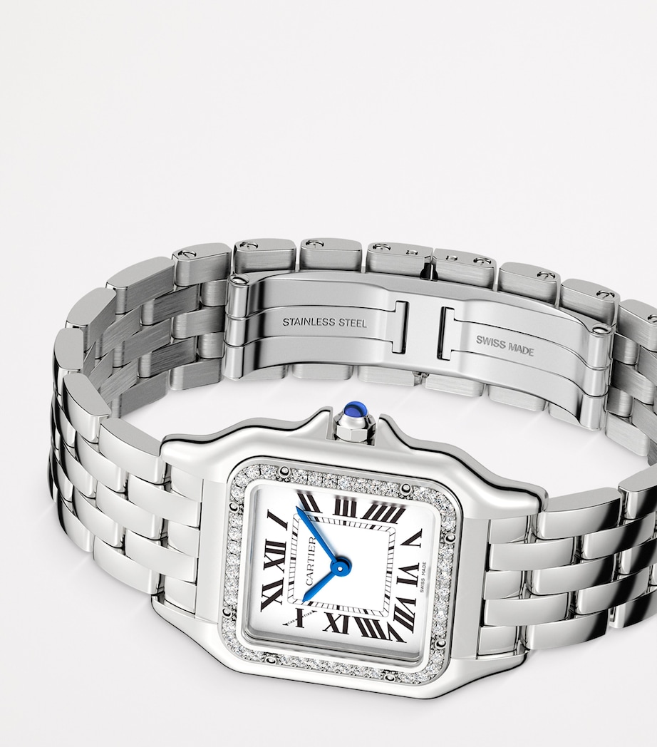 Medium Stainless Steel and Diamond Panthère de Cartier Watch 36.5mm STEEL Image 4