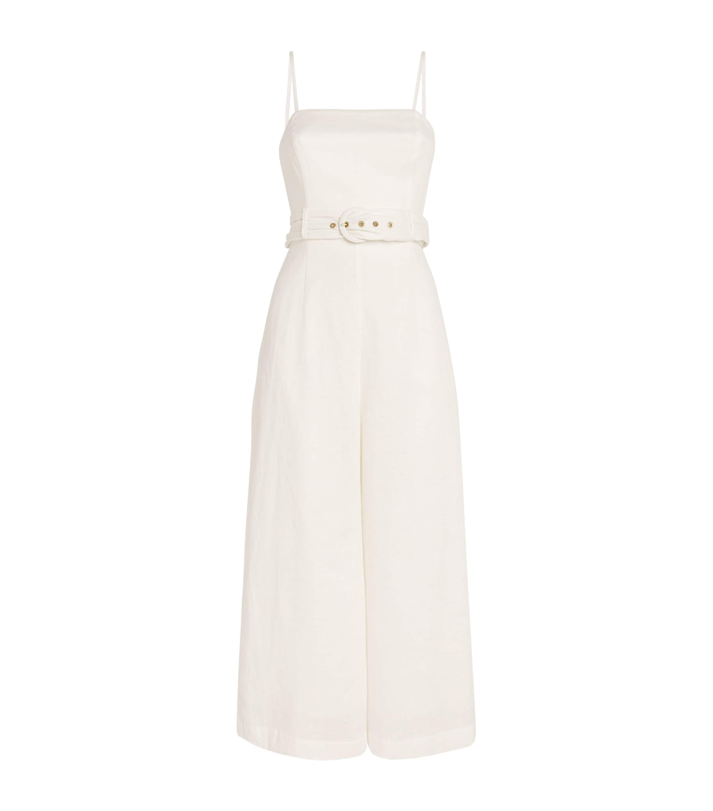 Shop Zimmermann Linen Jumpsuit In White