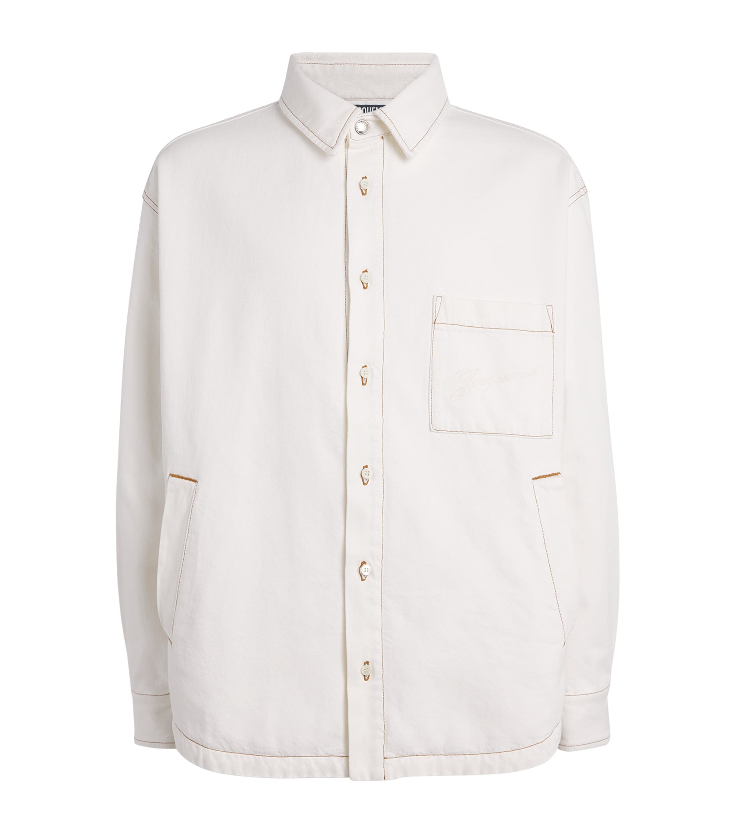 Jacquemus Cotton Boulanger Overshirt In Neutral
