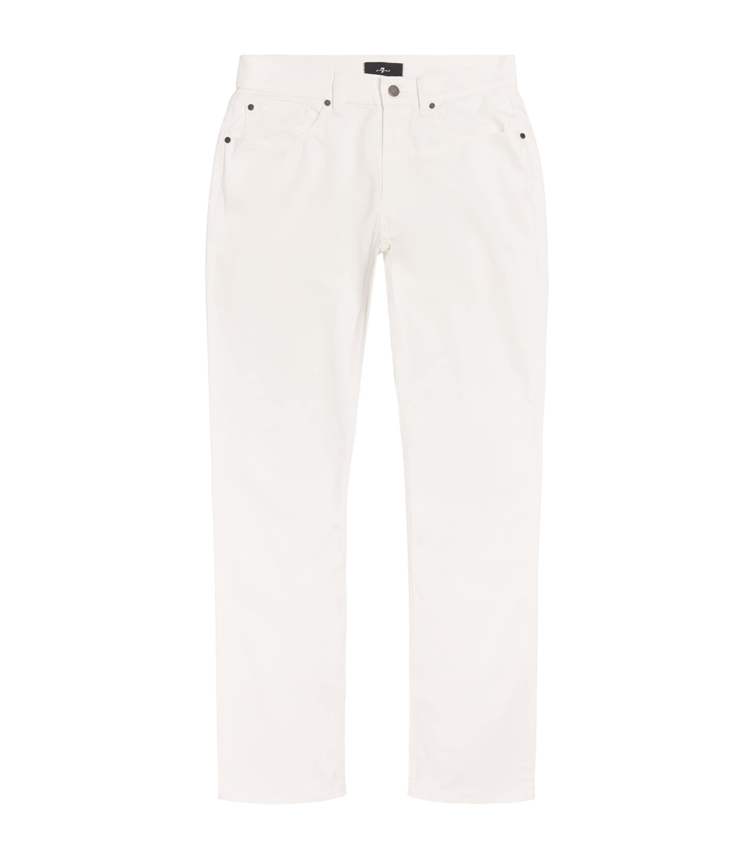 7 For All Mankind Mens Luxe Performance The Straight Chinos White Image 1