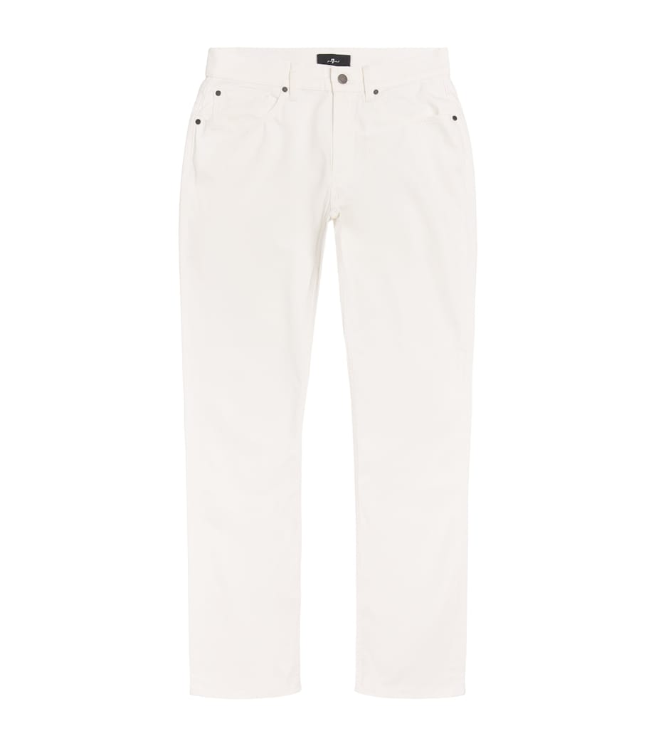 7 For All Mankind Mens Luxe Performance The Straight Chinos White Image 1
