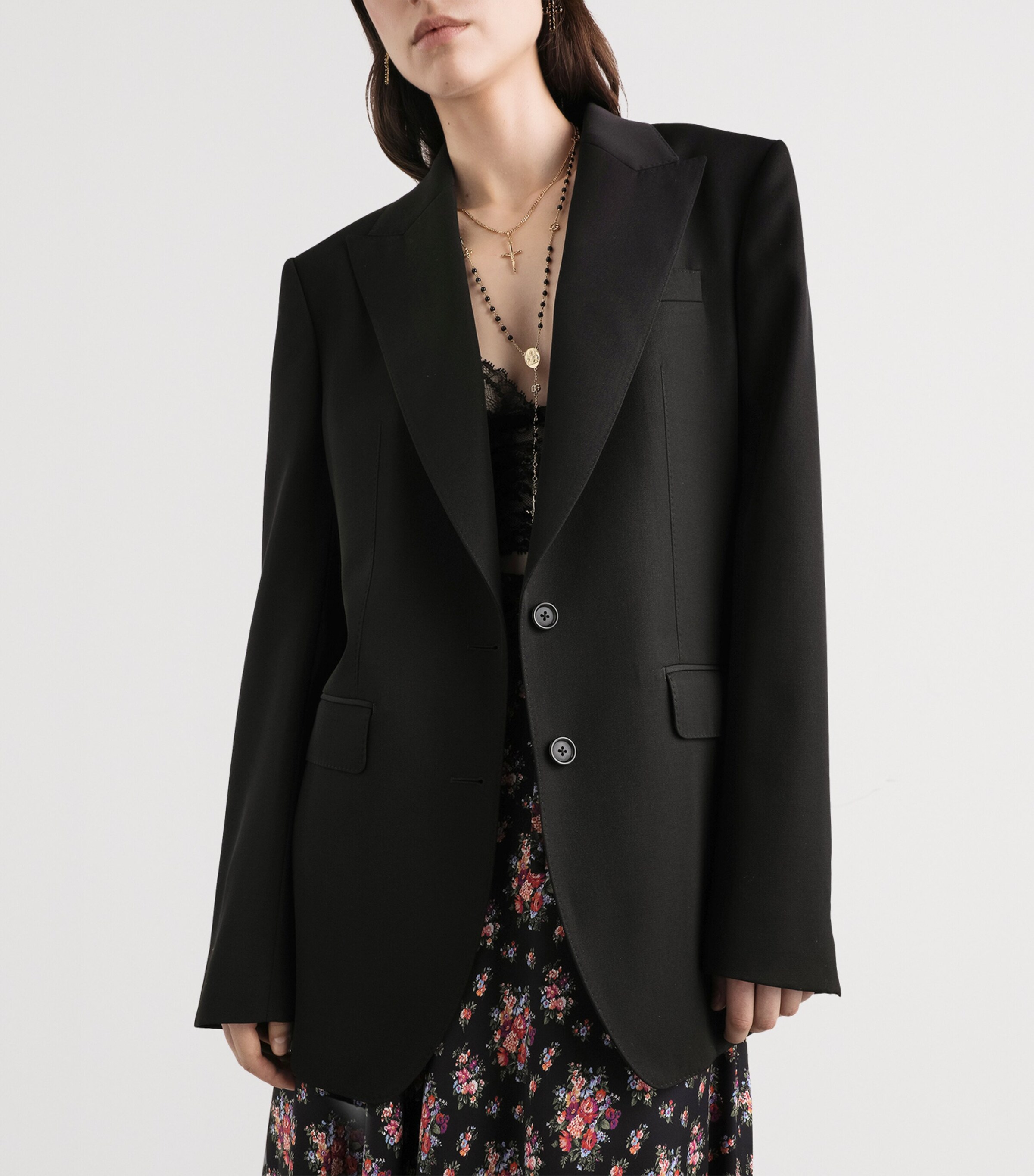 Virgin Wool Relaxed Blazer N0000-BLACK Image 4