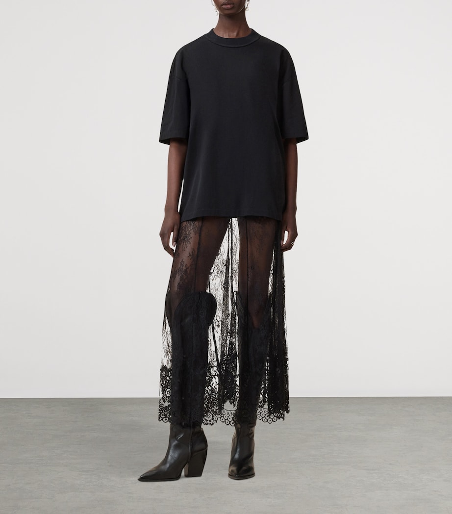 Lace Arran Maxi Skirt BLACK Image 2