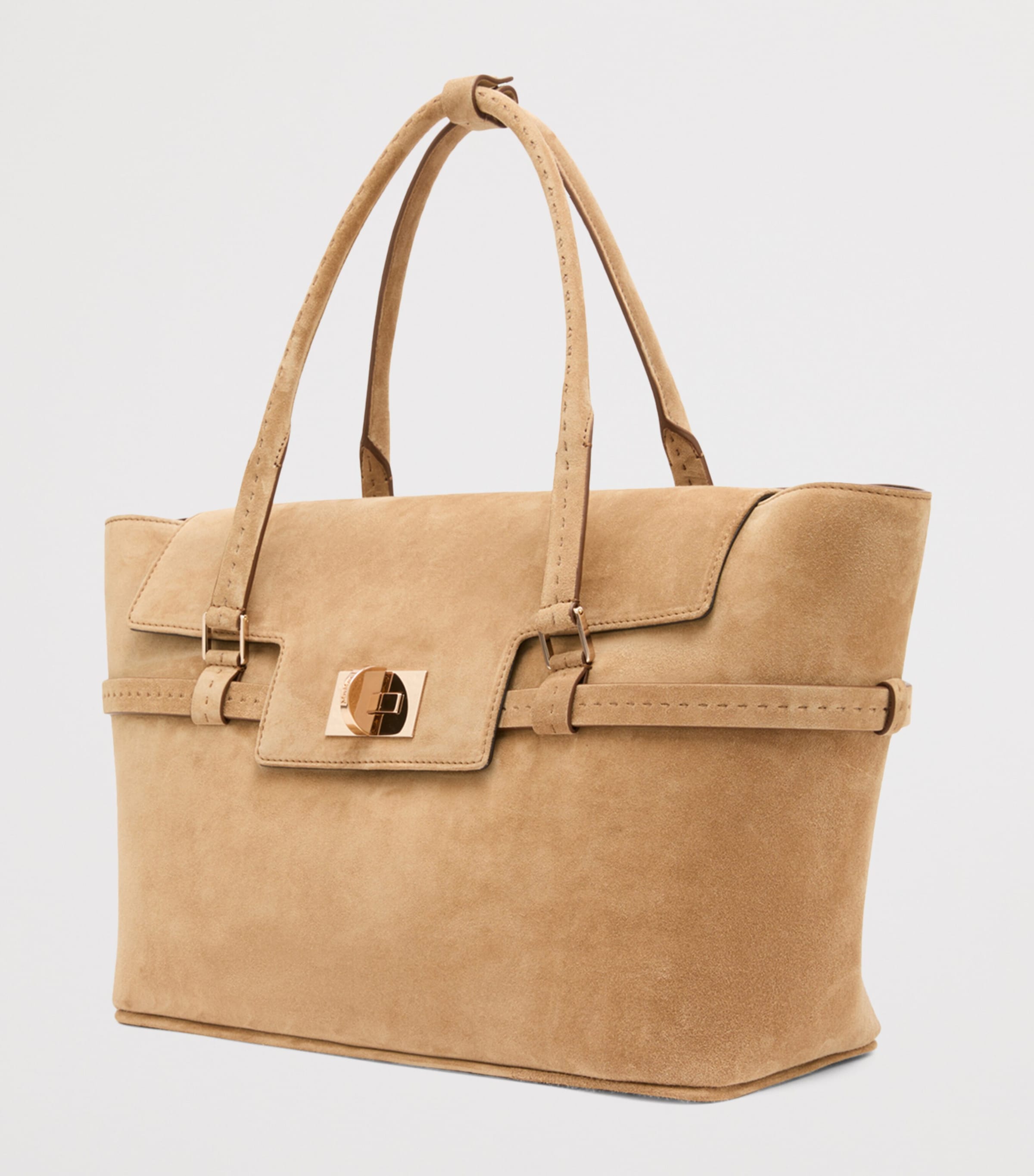 Max Mara Suede Tote Bag Beige Image 3