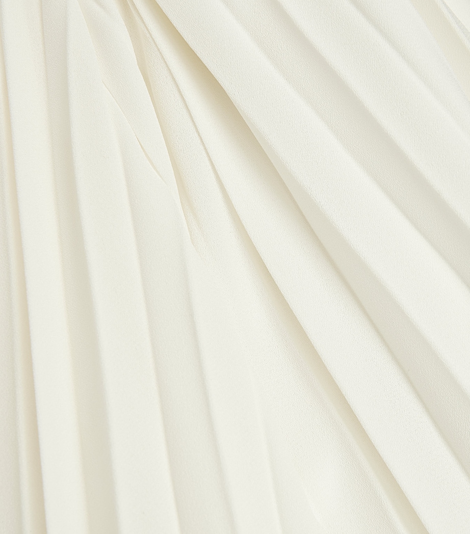 Lace-Trim Pleated Dress IVORY Image 5