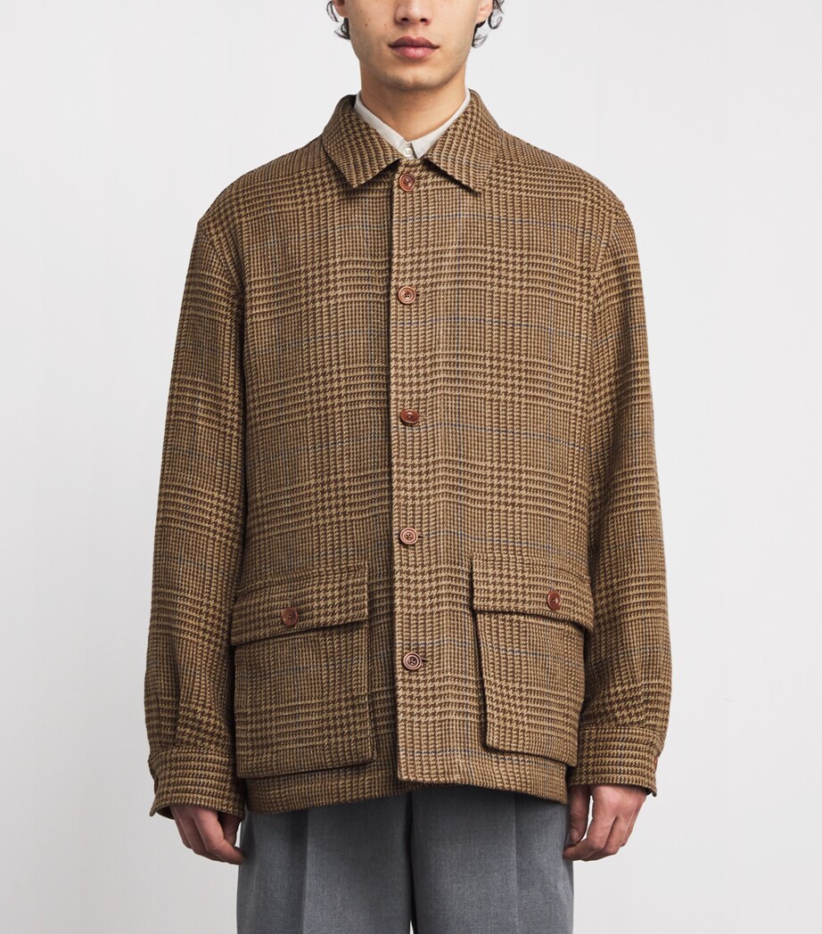 Wool Twill Check Shacket CAMEL/BROWN BLUE DCO Image 3