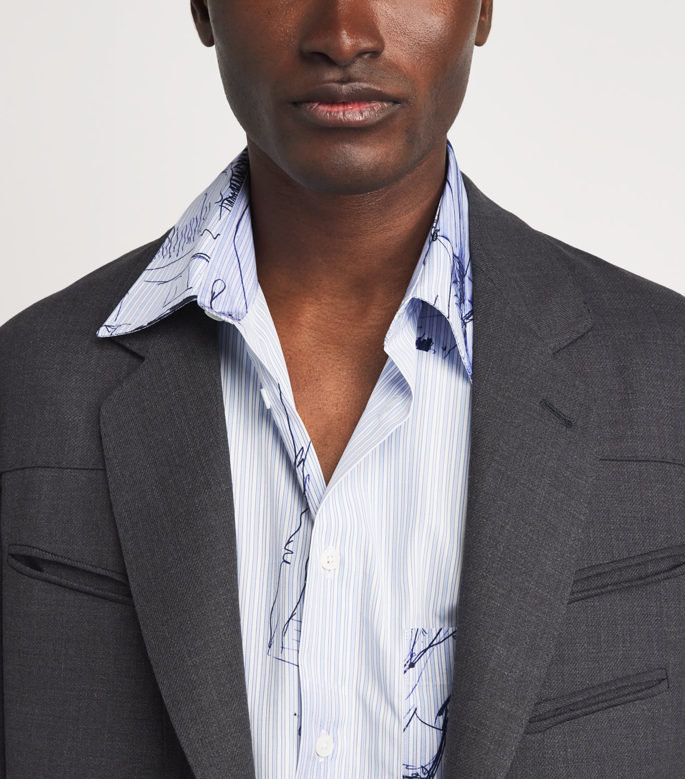 Paul Smith Mens Wool Inside-Out Blazer Melange Image 3