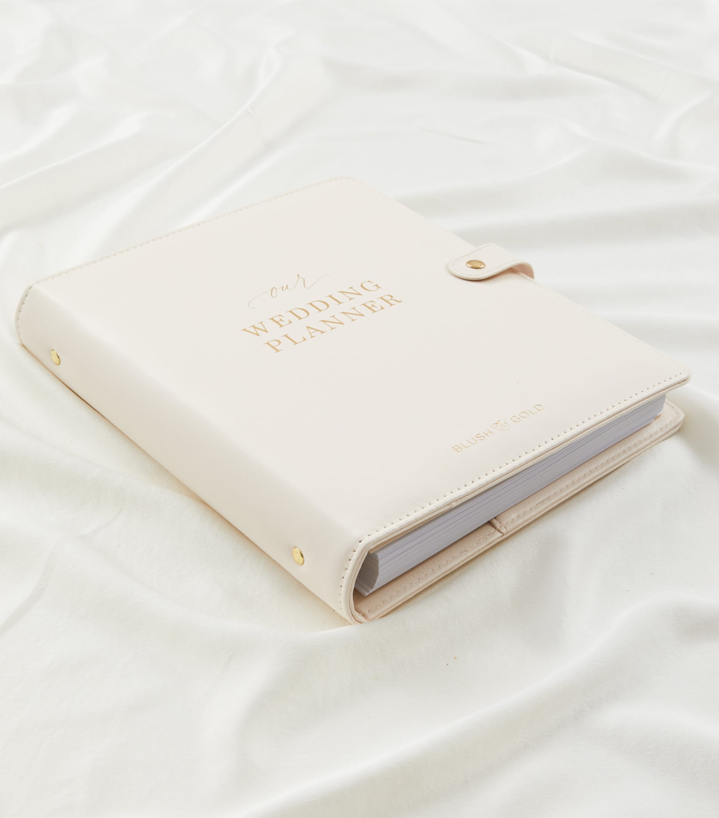Blush and Gold Our Wedding Planner Binder White, Gold Image 5