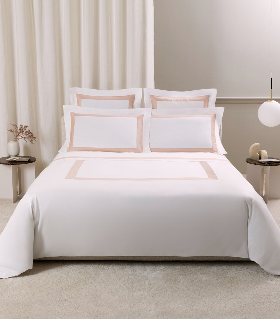 Frette Cotton Breeze Border King Duvet Cover (260cm x 240cm) Milk/misty Bl Image 5
