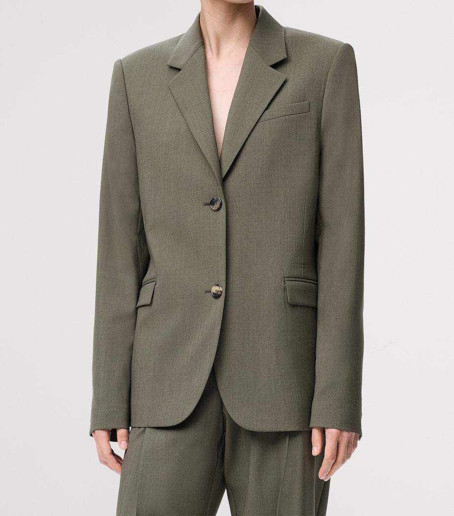 Wool-Blend Single-Breasted Jacket KHAKI GREEN Image 3