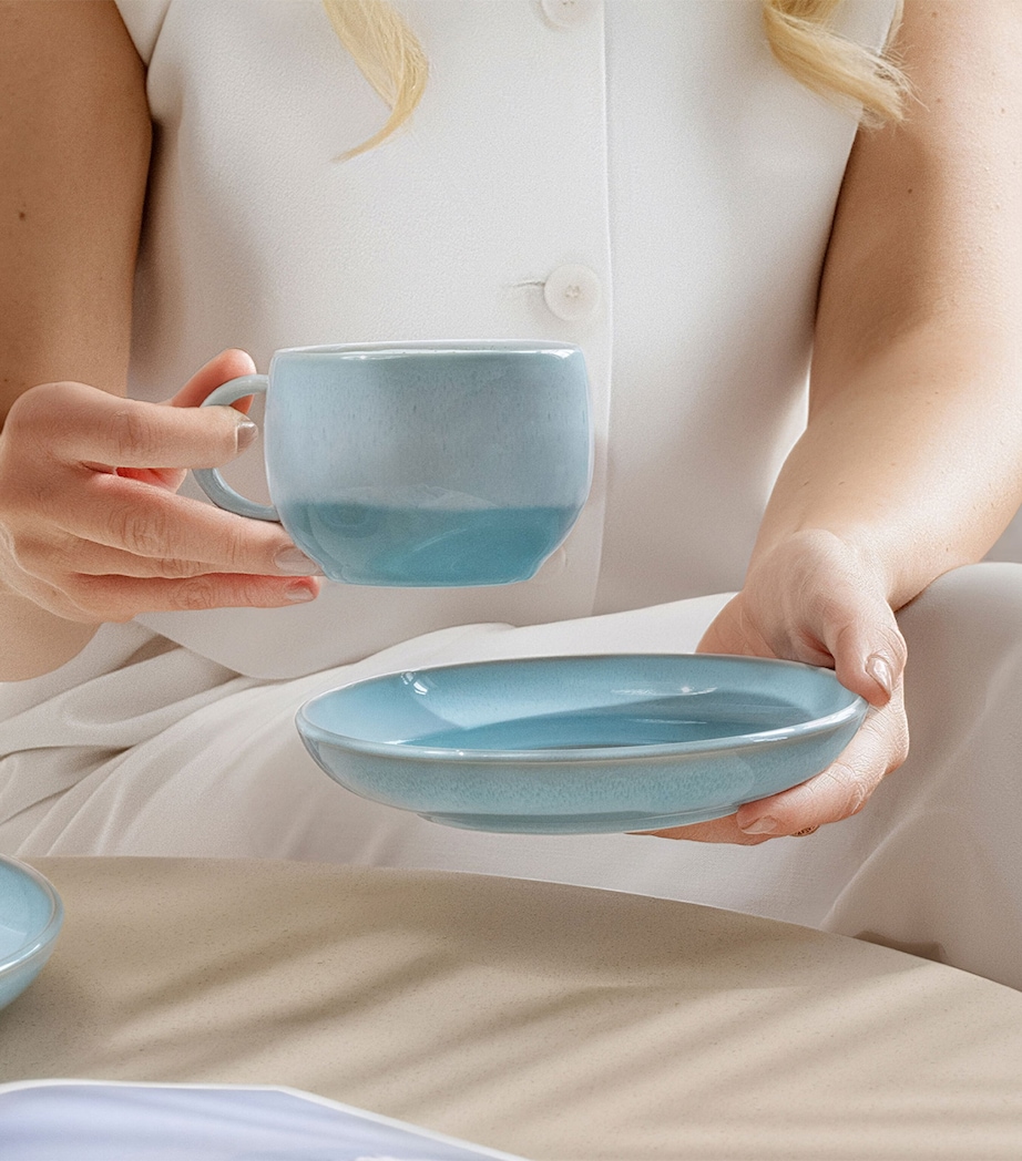 Villeroy & Boch Porcelain Perlemor Aqua Saucer Blue Image 2