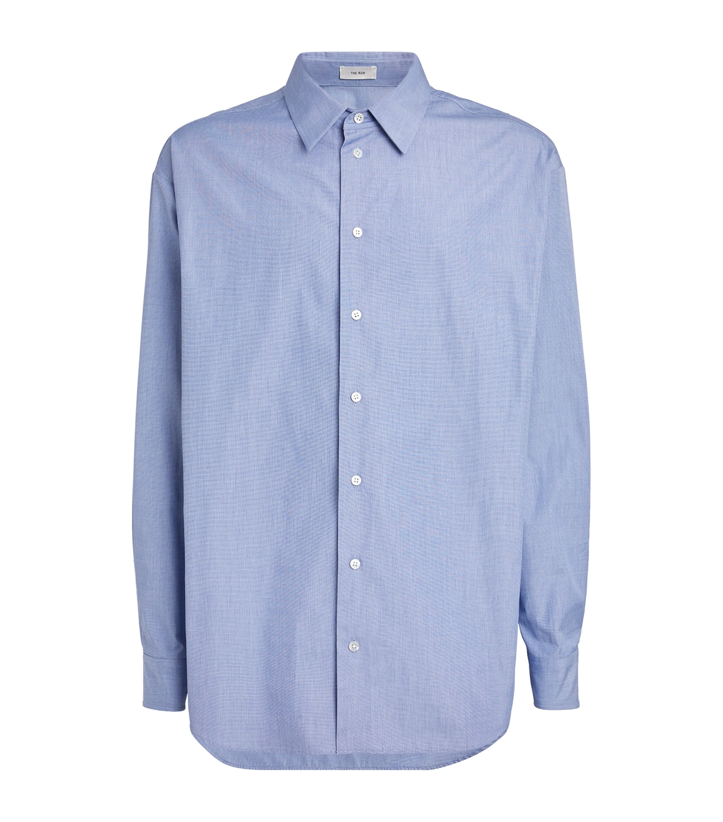 The Row Atticus Cotton Shirt In Blue