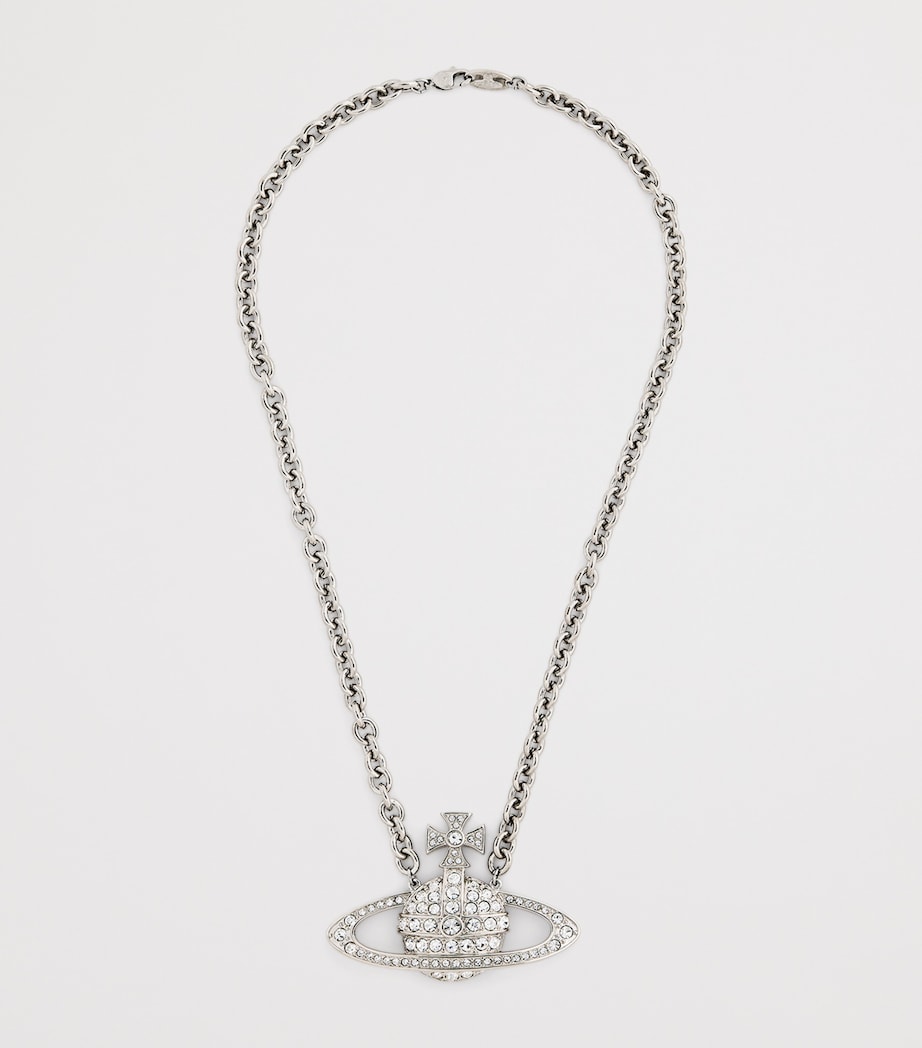Vivienne Westwood Embellished Bas Relief Necklace Platinum/cystl Image 3