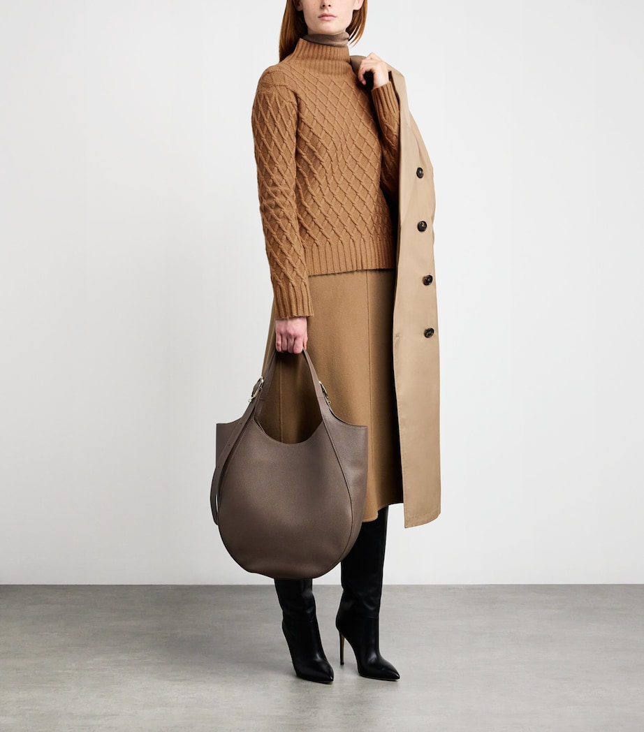 Camel Hair Jacquard Rollneck Sweater CAMEL Image 2