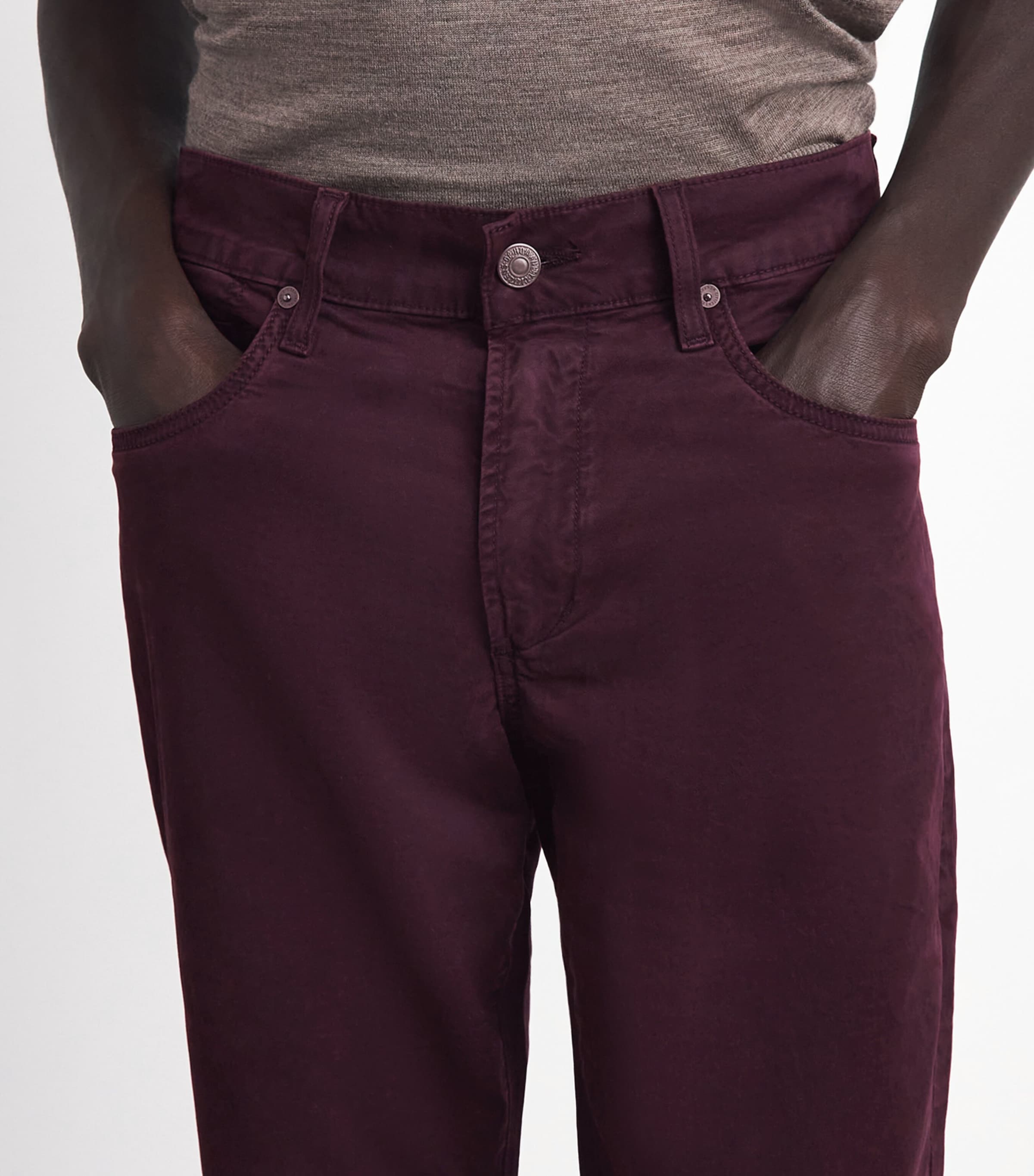 Citizens of Humanity Mens Gage Slim-Straight Jeans Burgundy Image 3