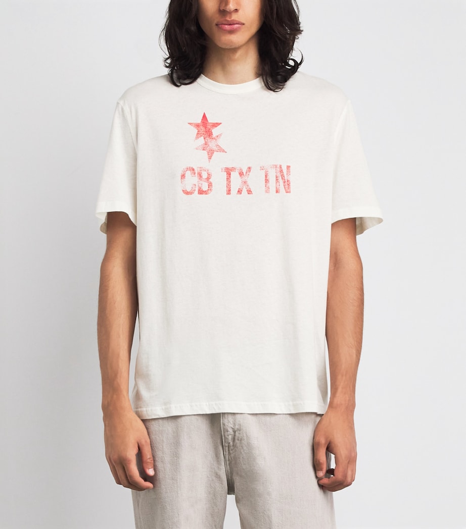 Cole Buxton Mens Cotton Printed CB TX TN T-shirt Vintage White Image 4