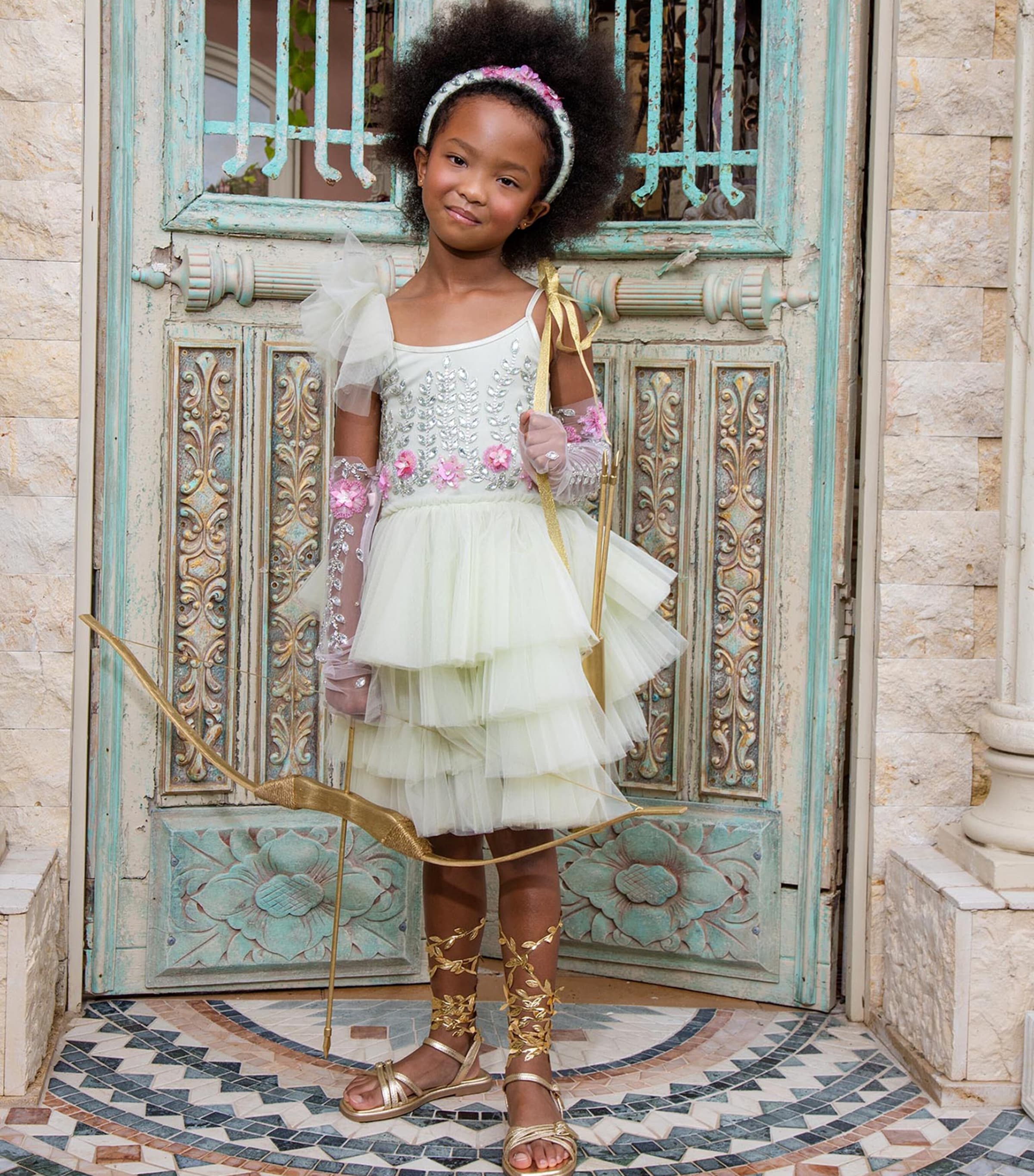 Tutu Du Monde Ruffled Marina Fleur Dress (2-11 Years) Fod Green Image 2