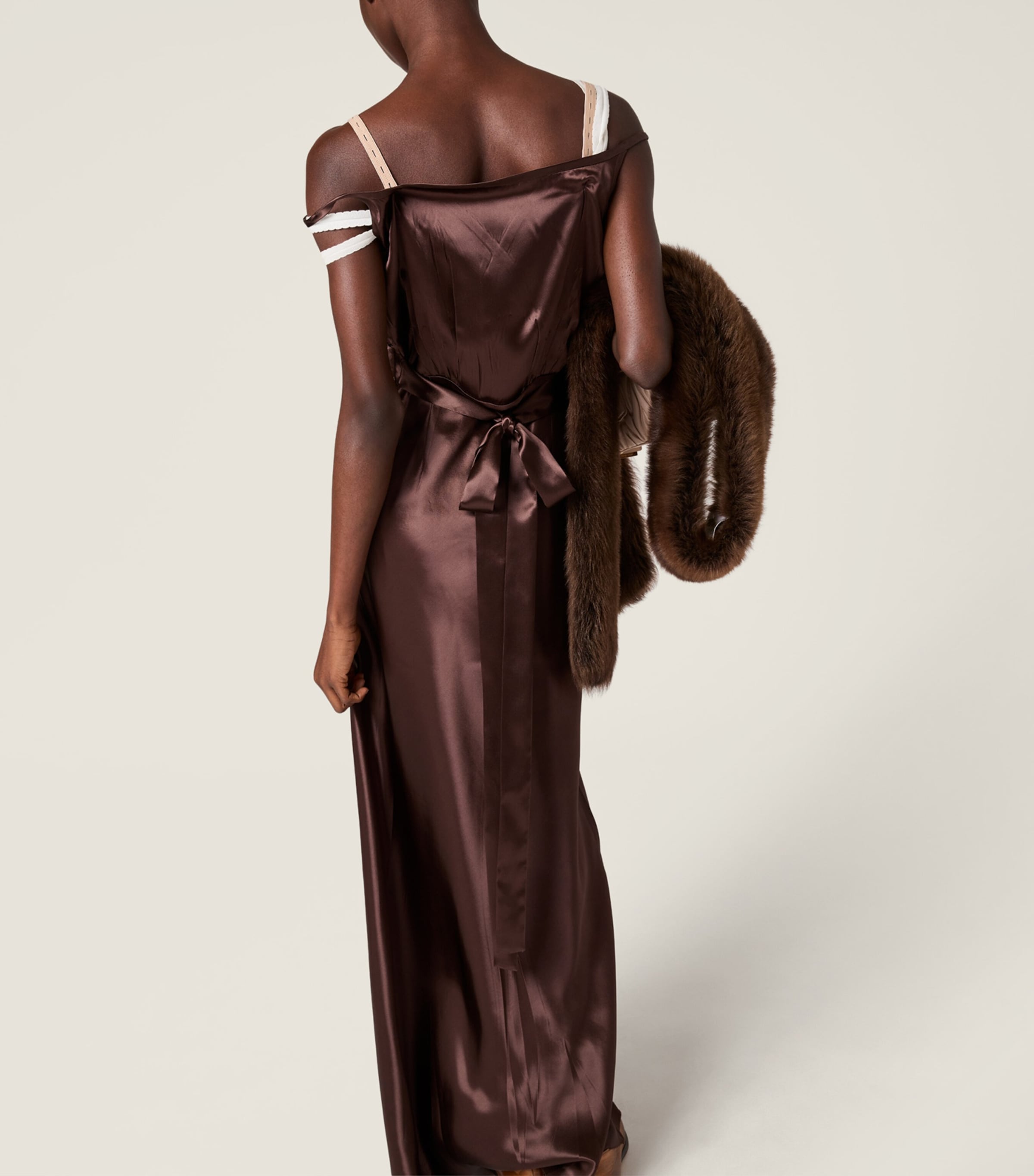 Satin Maxi Dress F0324 Image 3