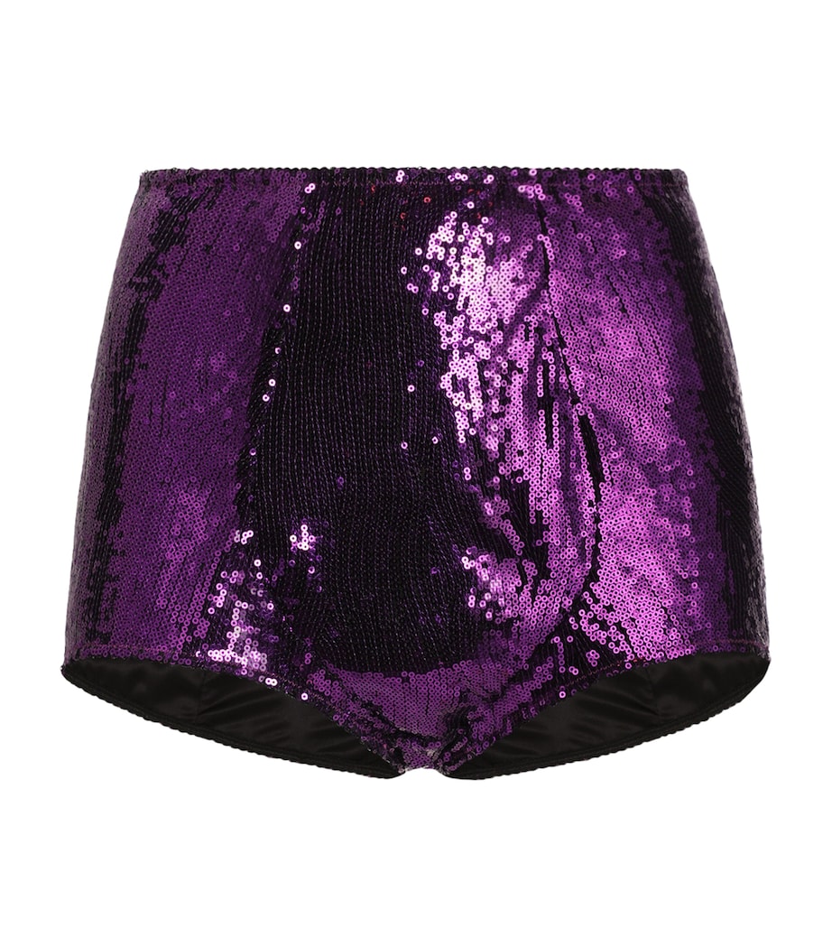 Sequinned Micro Shorts F0321-FUXIA Image 1