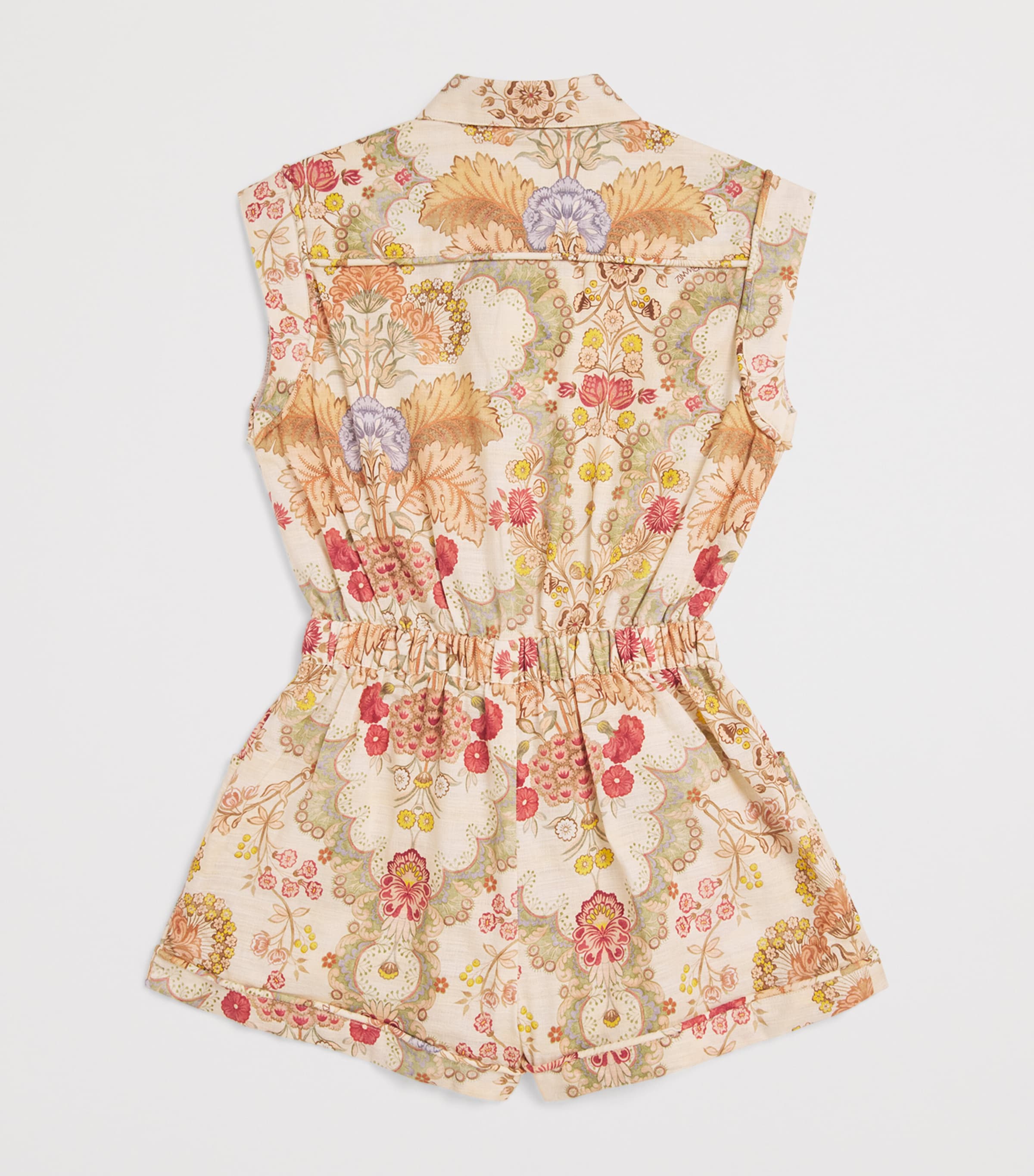 Cotton Floral Daylight Playsuit (2-12 Years) WALLPAPER FLRL CREAM Image 2