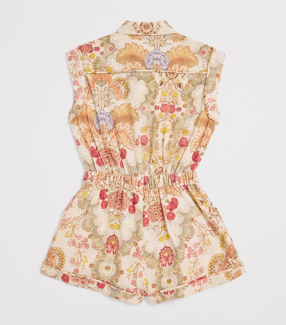 Cotton Floral Daylight Playsuit (2-12 Years) WALLPAPER FLRL CREAM Image 2