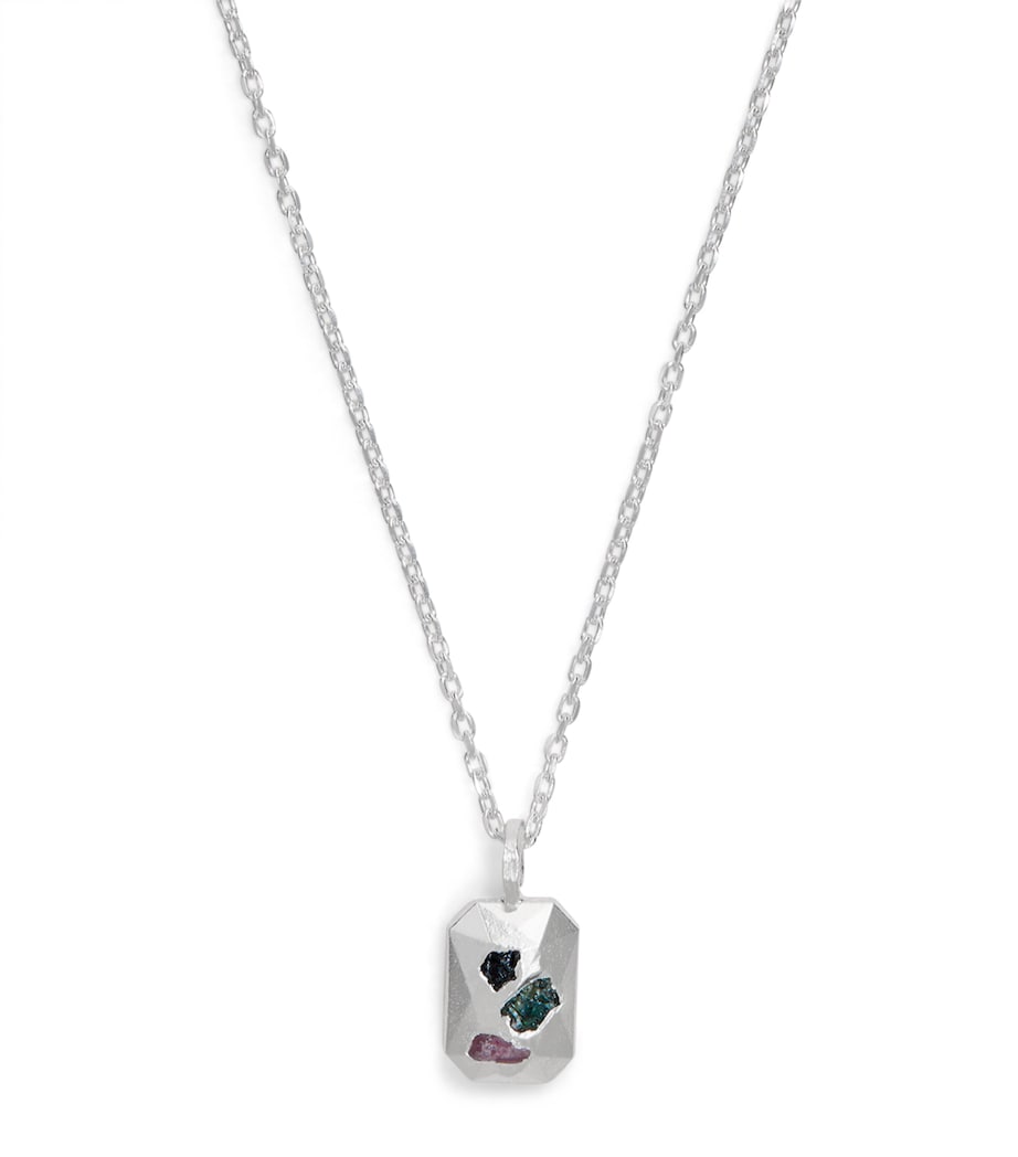 THE OUZE Sterling Silver and Sapphire Necklace Image 1