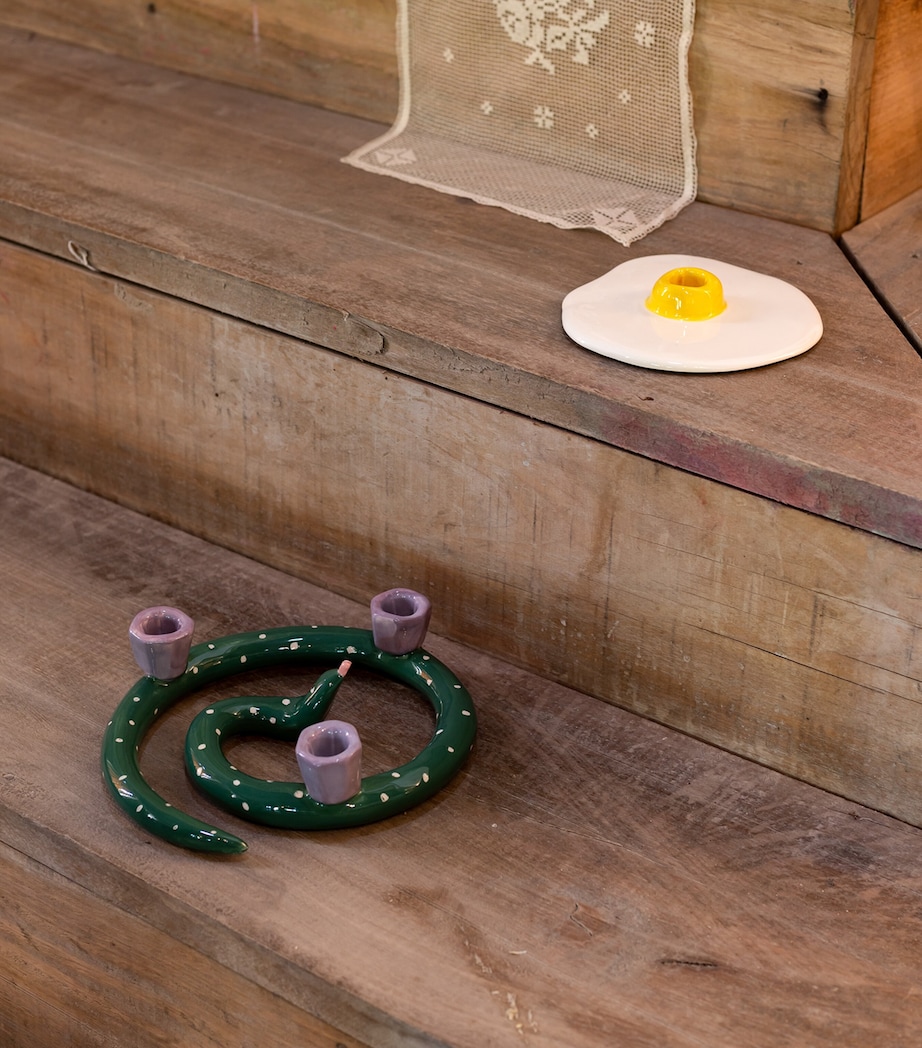 Sneaky Dots Candle Holder GREEN Image 2