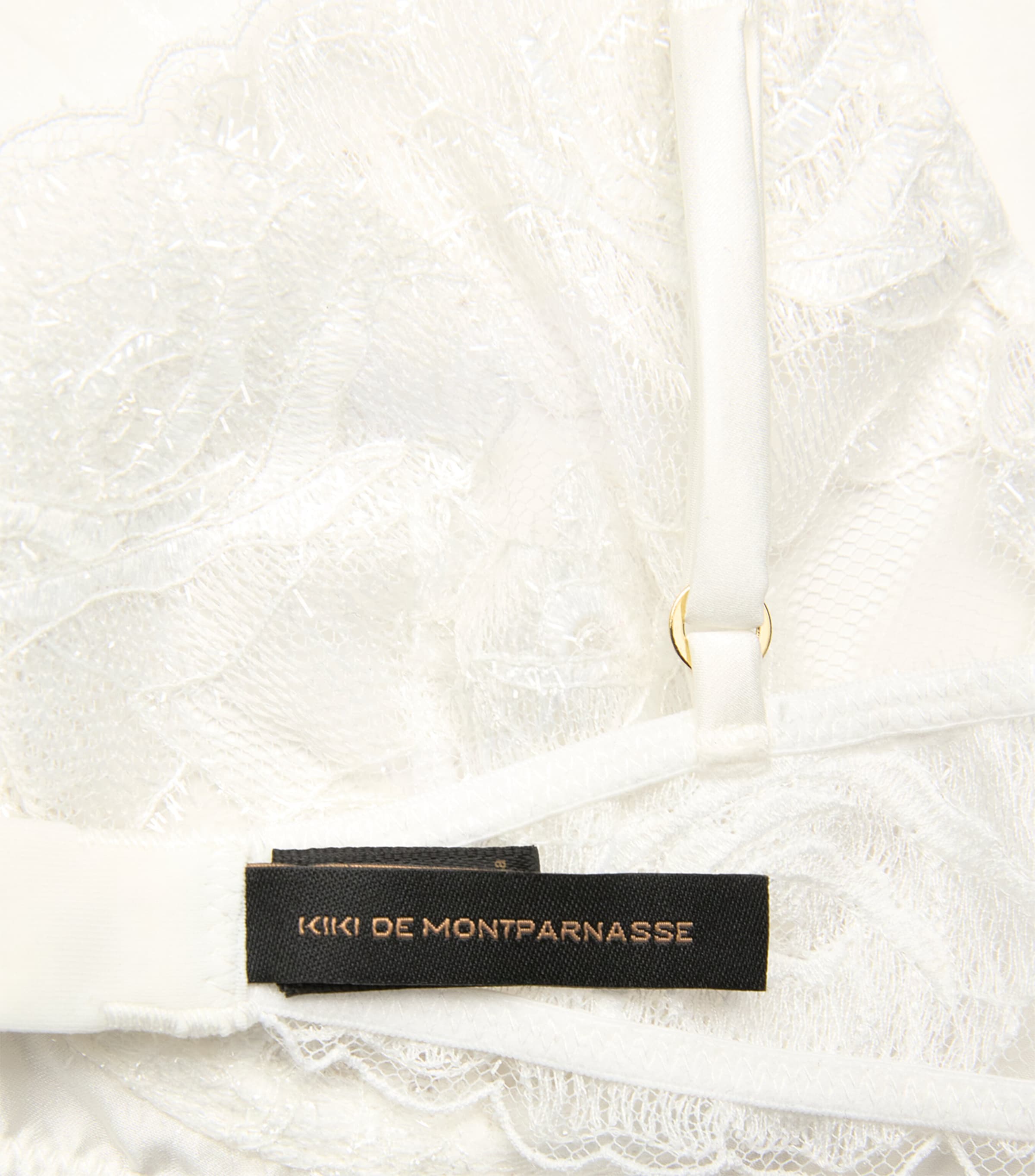 Kiki de Montparnasse Womens Lace Fleurs Veloutées Demi Bra Ivory Image 4