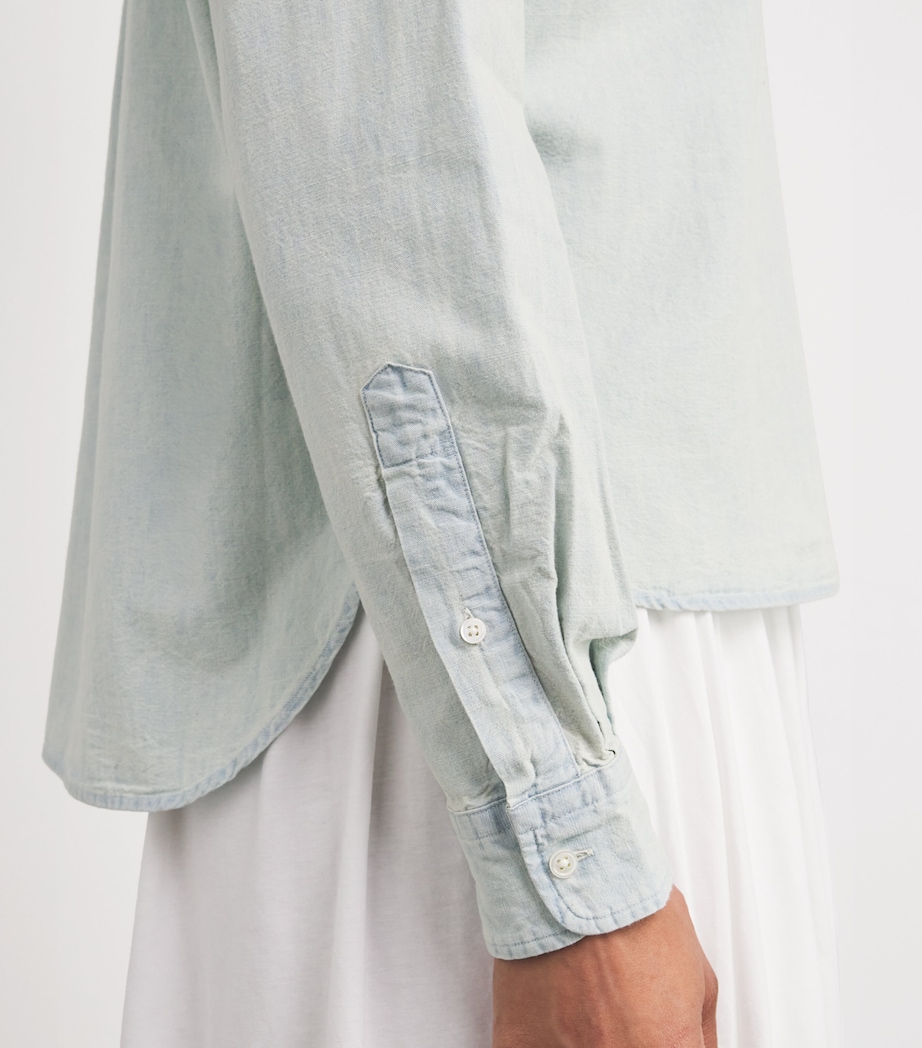 Cotton Polo Pony Shirt LIGHT/PASTEL BLUE Image 6