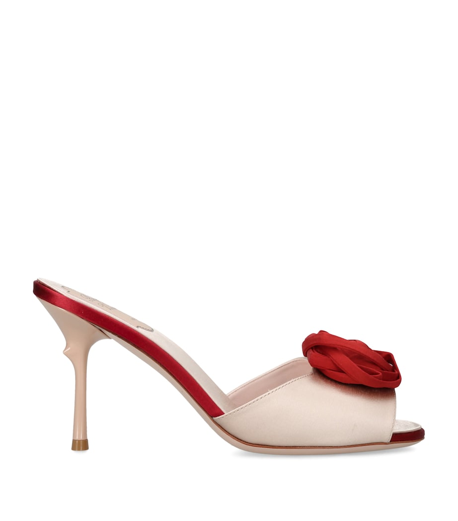 Roger Vivier Suede Rose Mules 85 Cream Comb Image 1