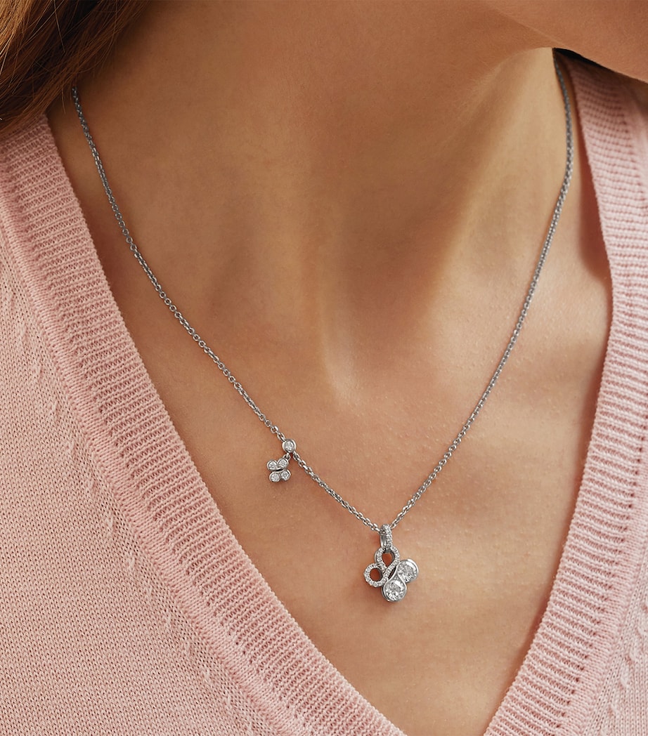 White Gold and Diamond Be Boodles Necklace SILVER Image 2