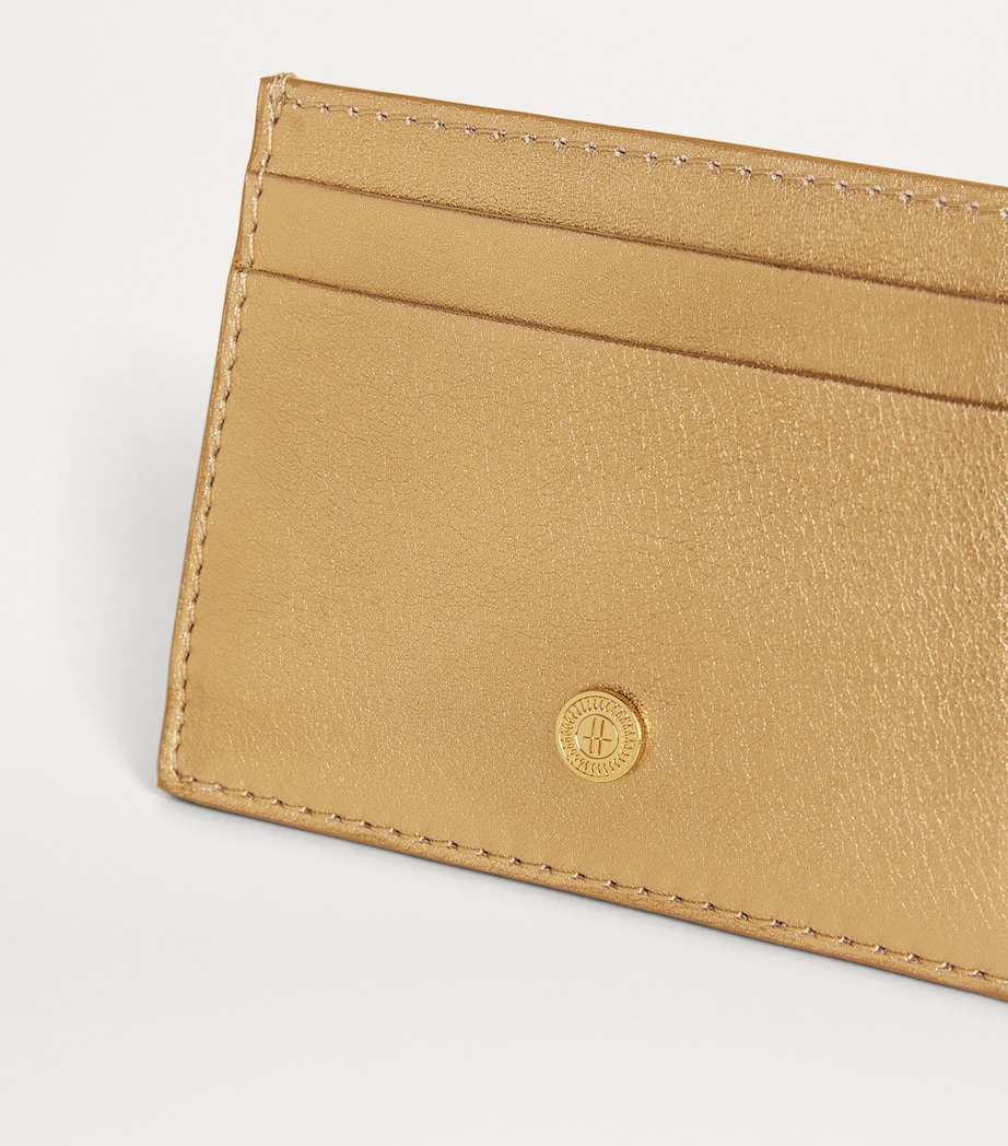Leather Metallic Card Holder GOLD Image 3