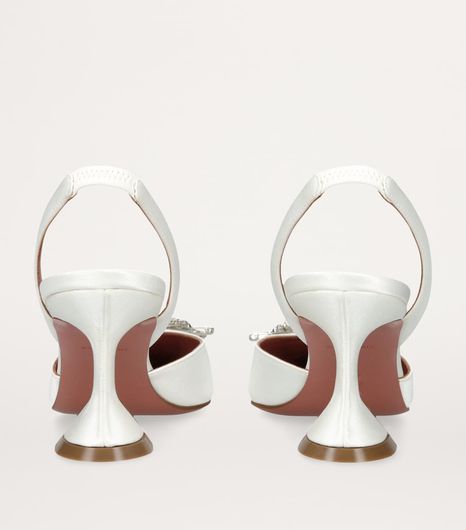 Satin Begum Slingback Pumps 70 WHITE Image 2