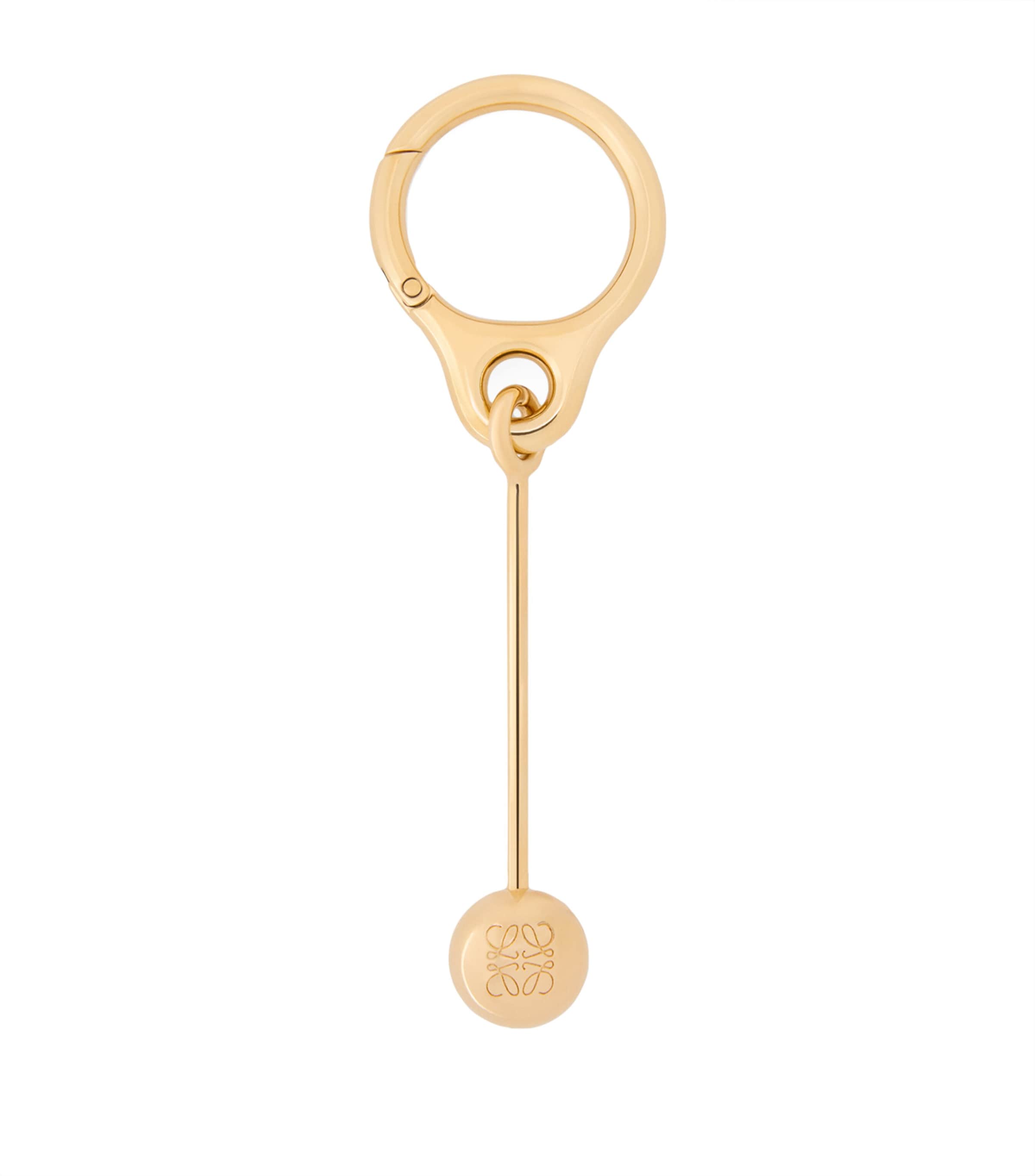 Loewe Stainless Steel Bar Pebble Keychain