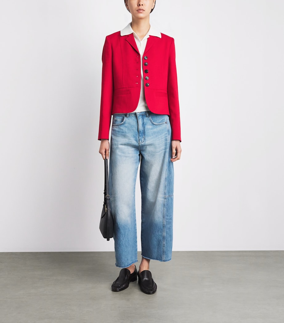 ME+EM Womens Cropped Utility Blazer Ruby Red Image 2